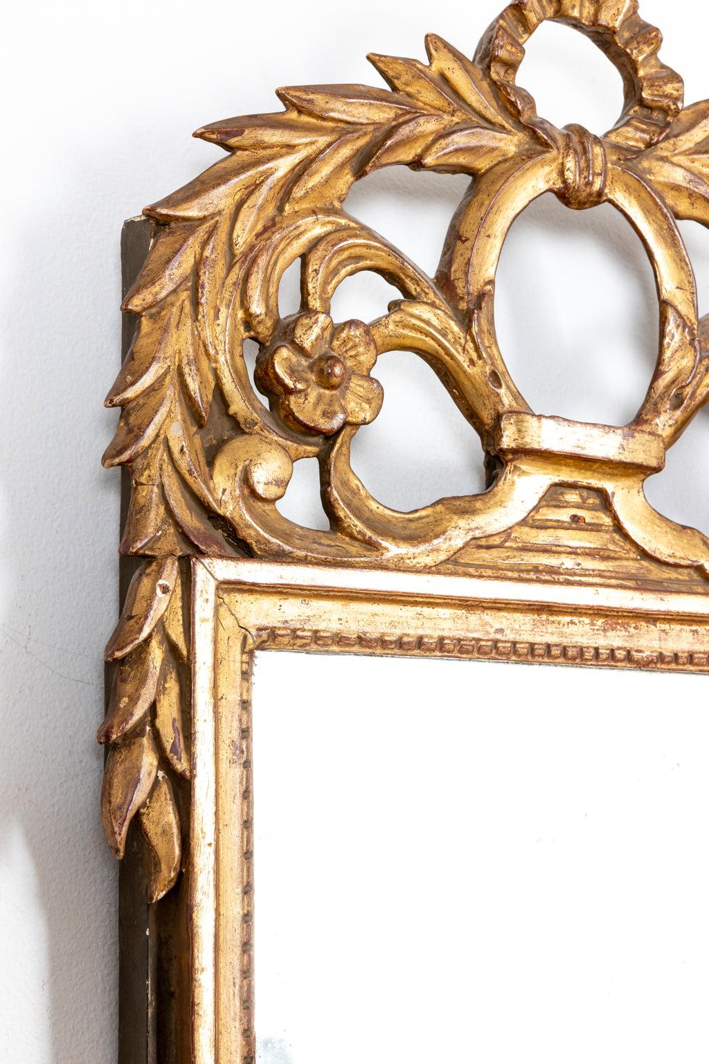 Antique French Paint and Parcel Gilt Mirror For Sale 1