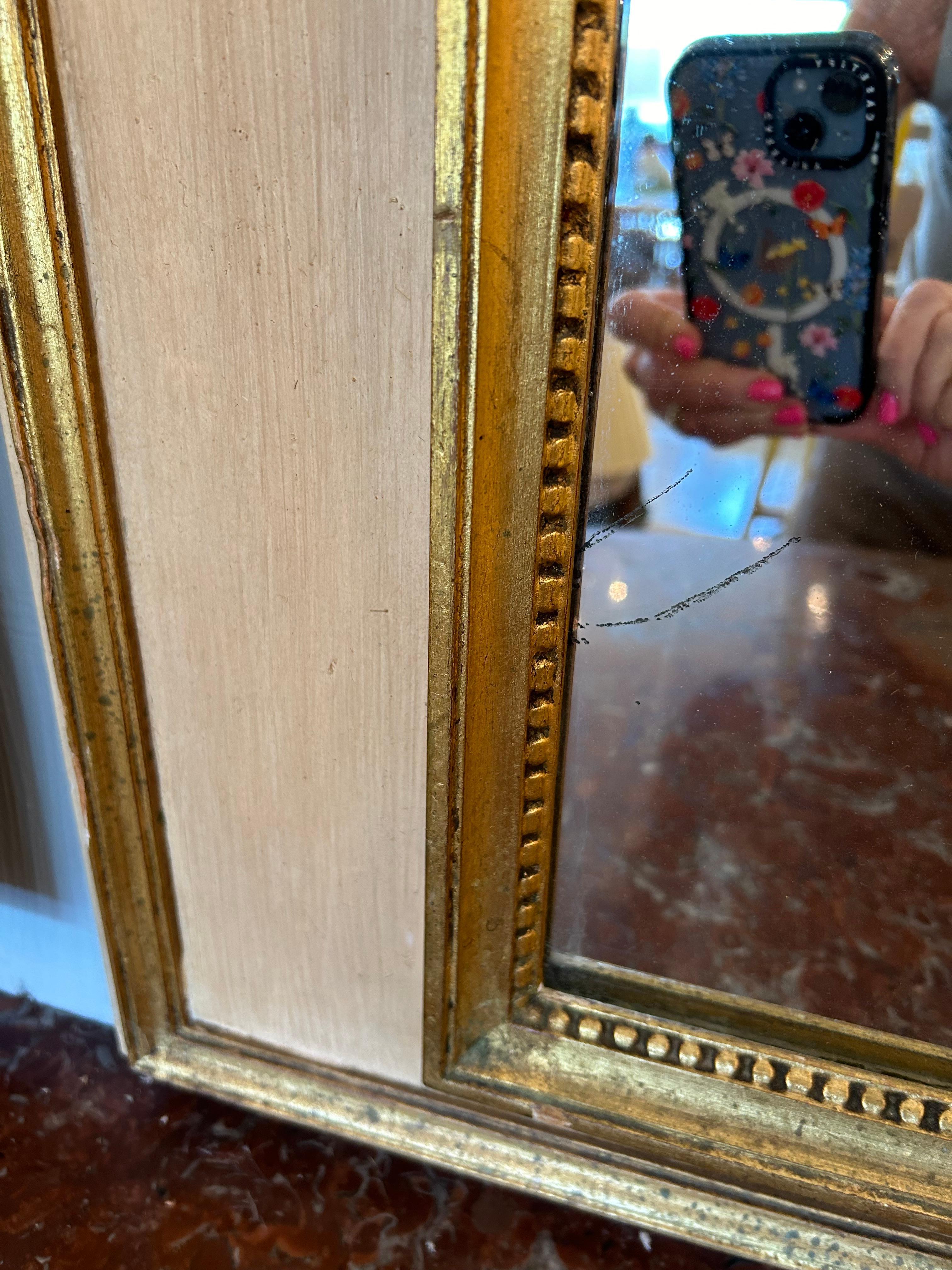 Français Antique miroir Trumeau Louis XV peint et doré en vente
