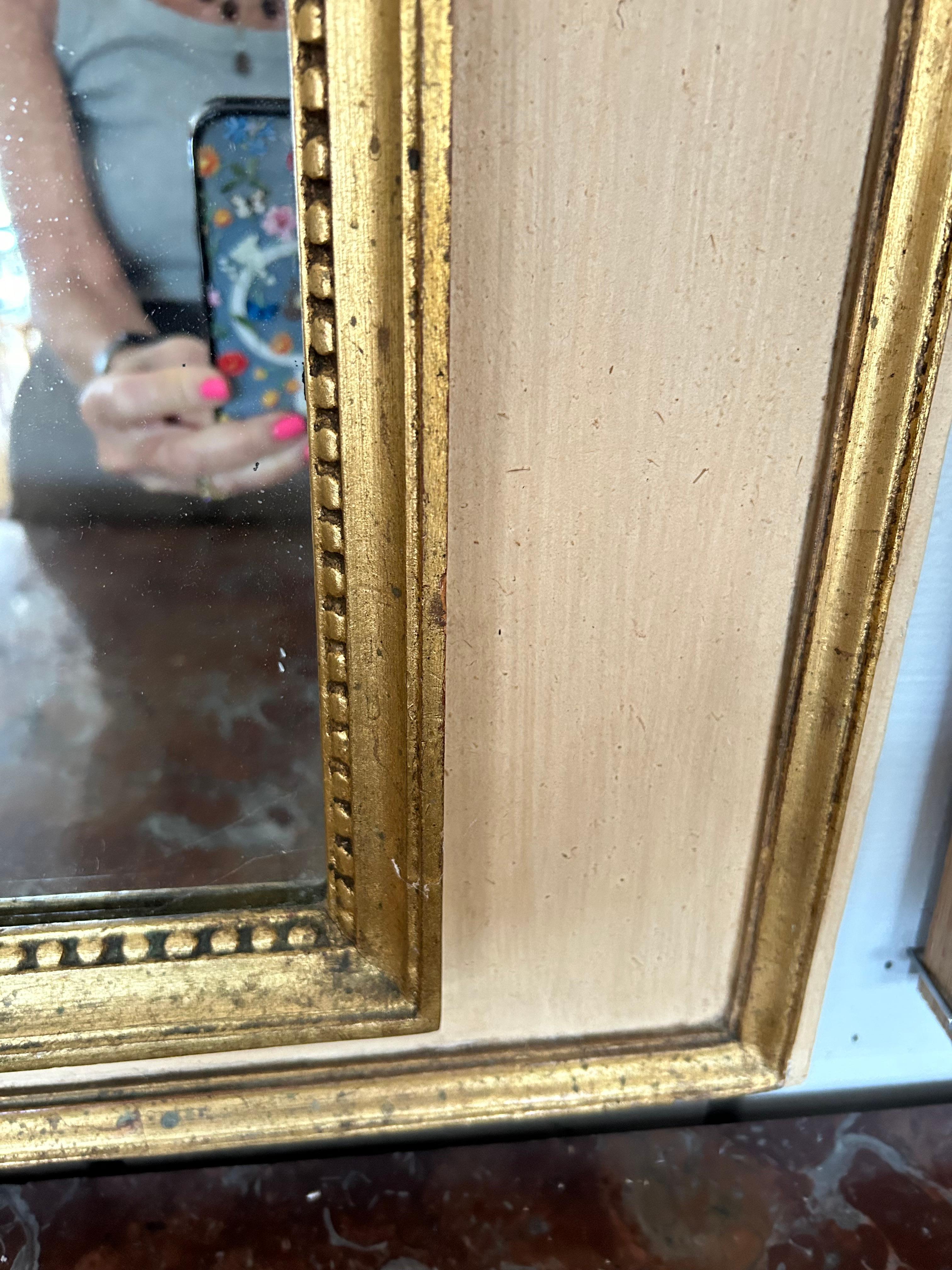Antique miroir Trumeau Louis XV peint et doré en vente 1