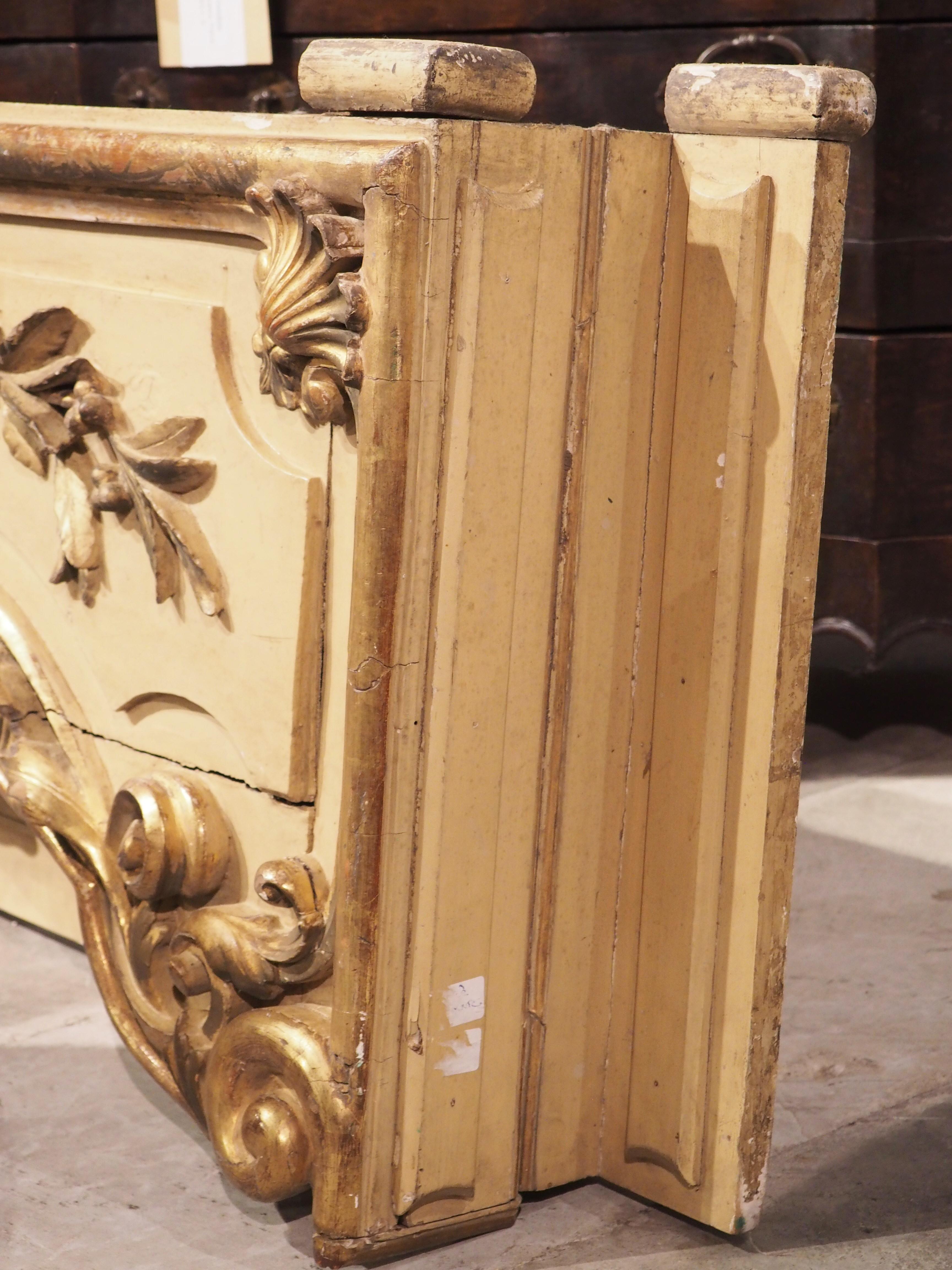 Antique French Painted and Giltwood Overdoor, circa 1850 For Sale 12