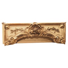 Antique French Painted and Giltwood Overdoor, circa 1850