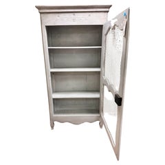 Antique French Painted Cabinet with Chicken Wire Door