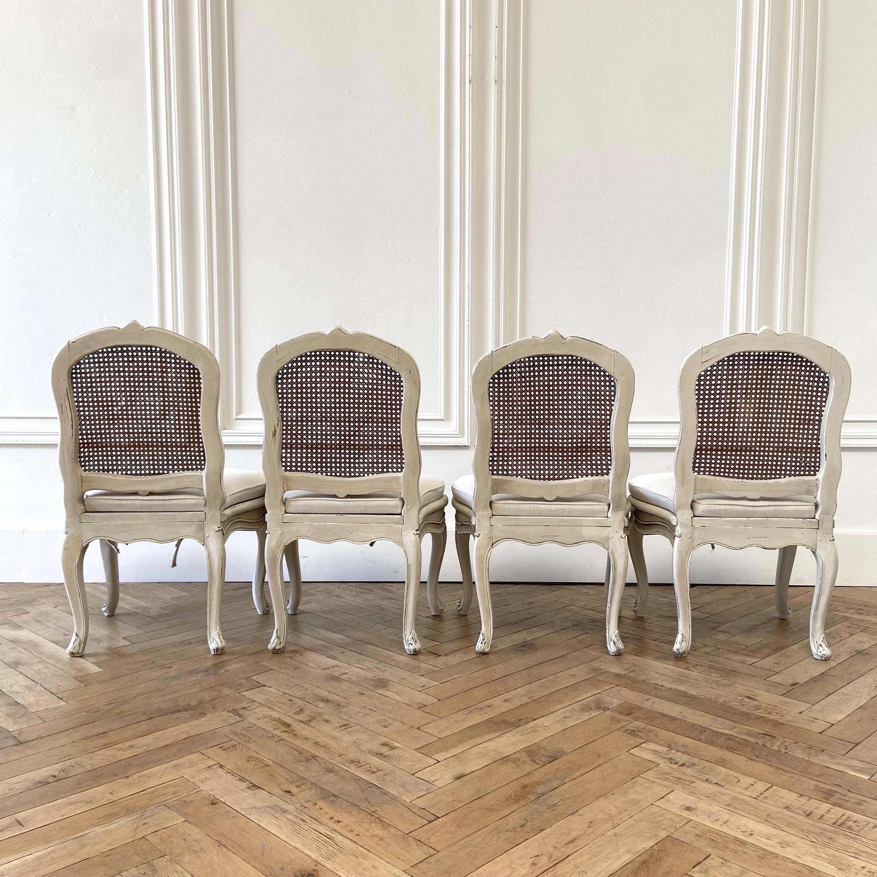 cane back french dining chairs