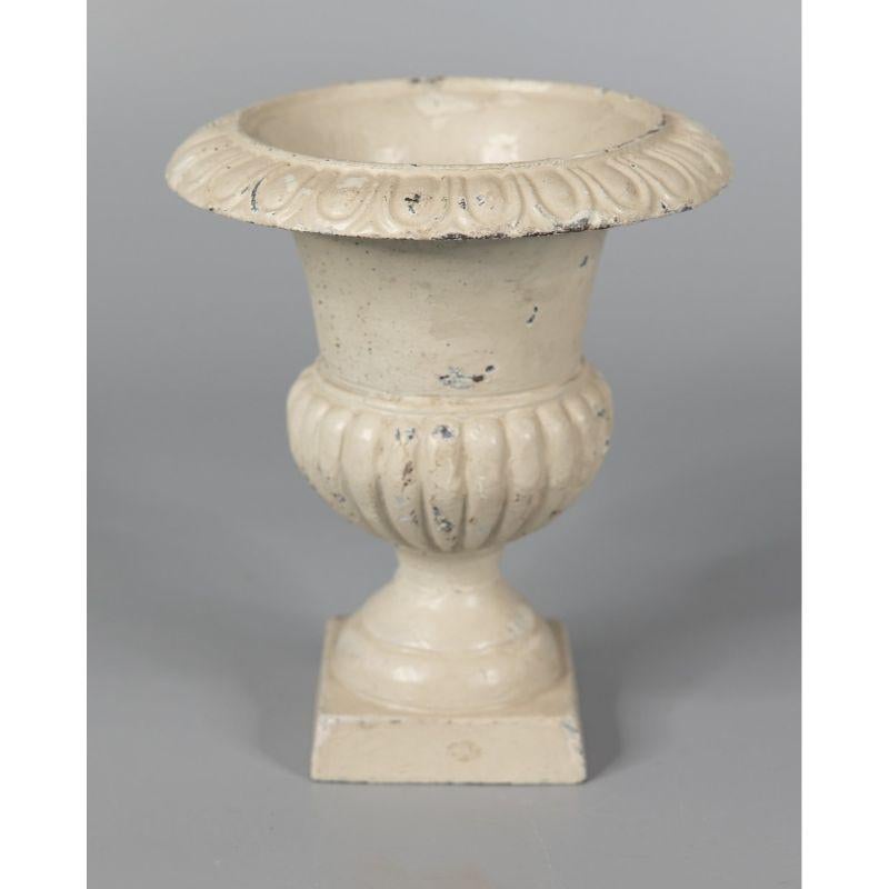 Neoclassical Antique French Painted Cast Iron Urn Planter