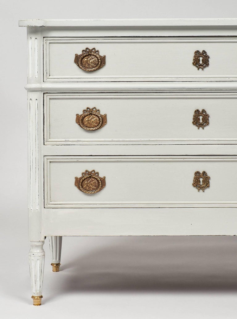 Antique French Painted Chest of Drawers at 1stDibs