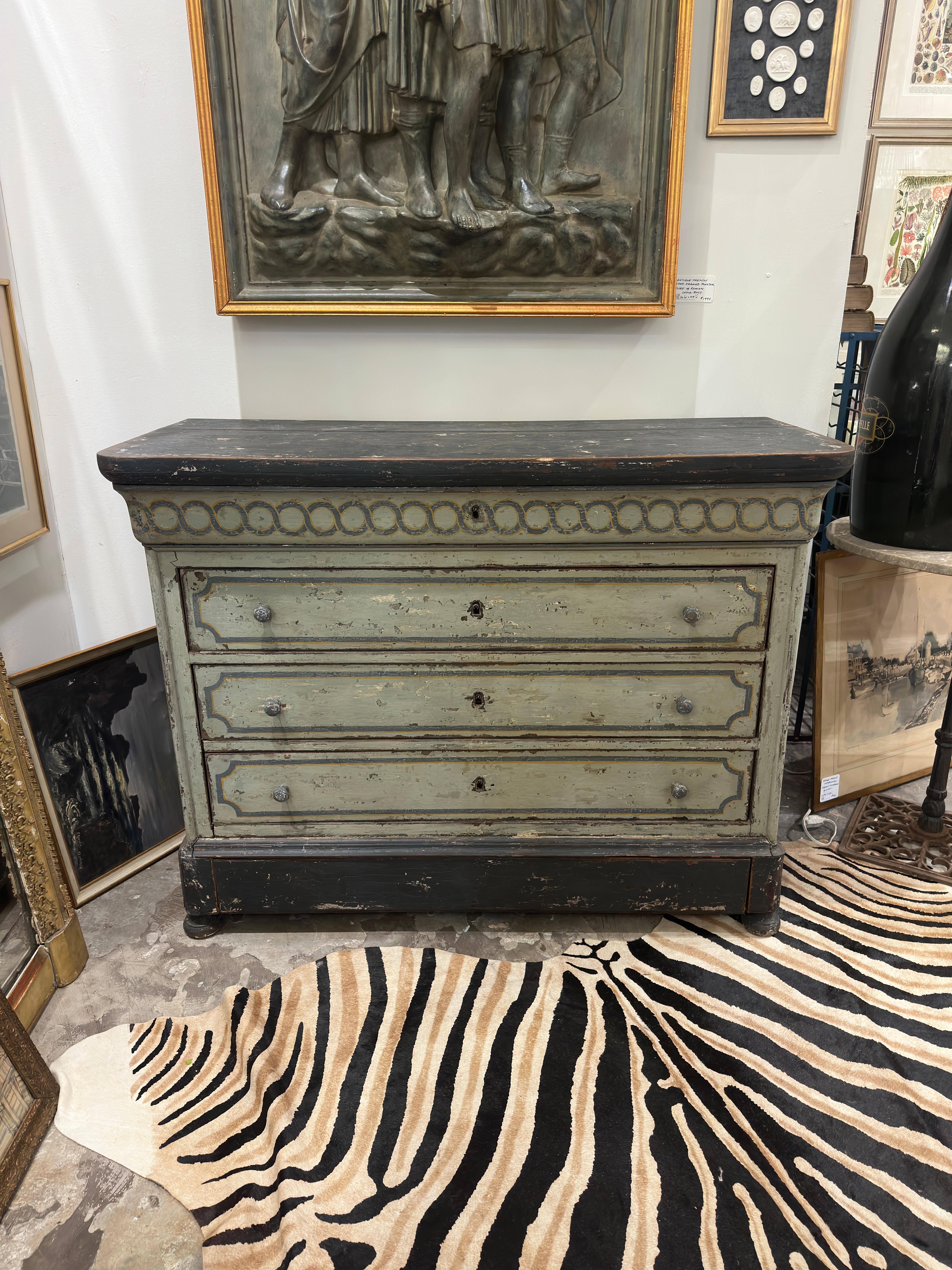 Antique French Painted Commode In Good Condition In Houston, TX