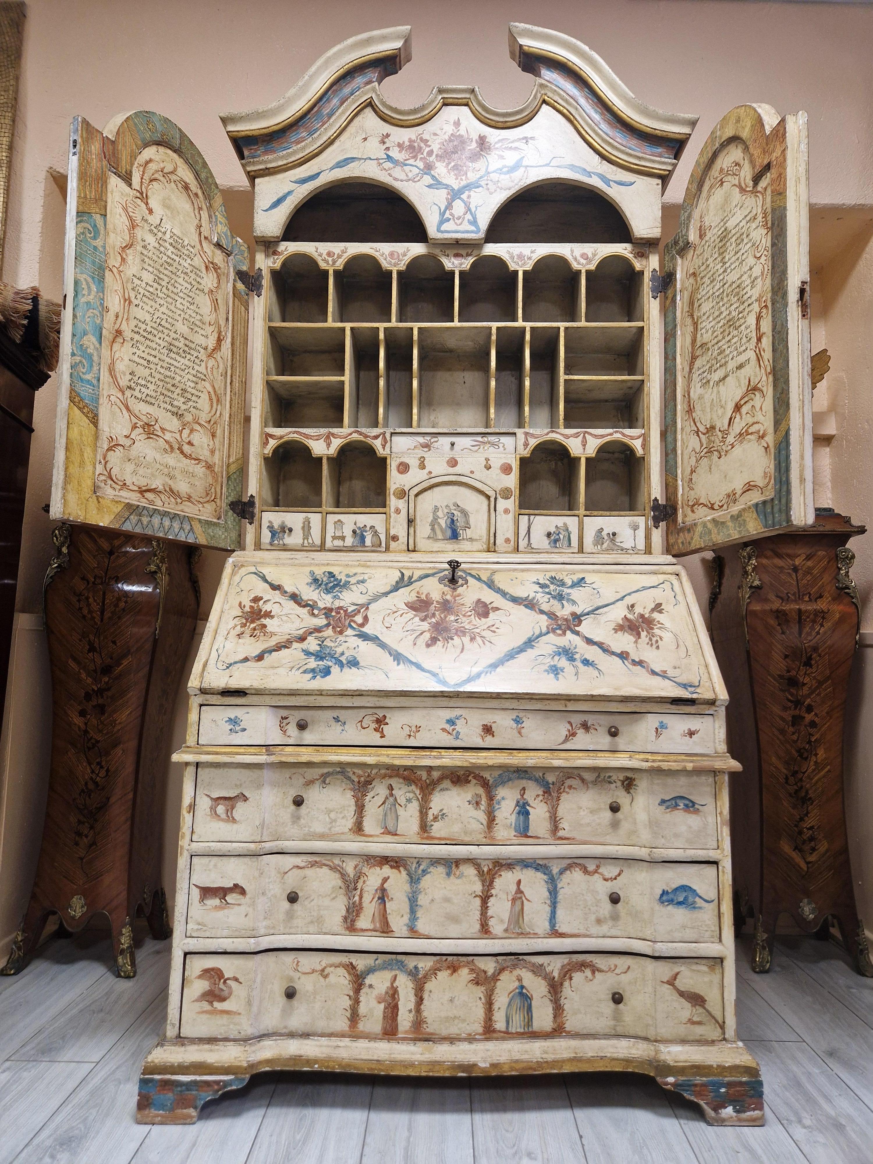 Armario Secretaire Antique French Pintado a Mano 4
