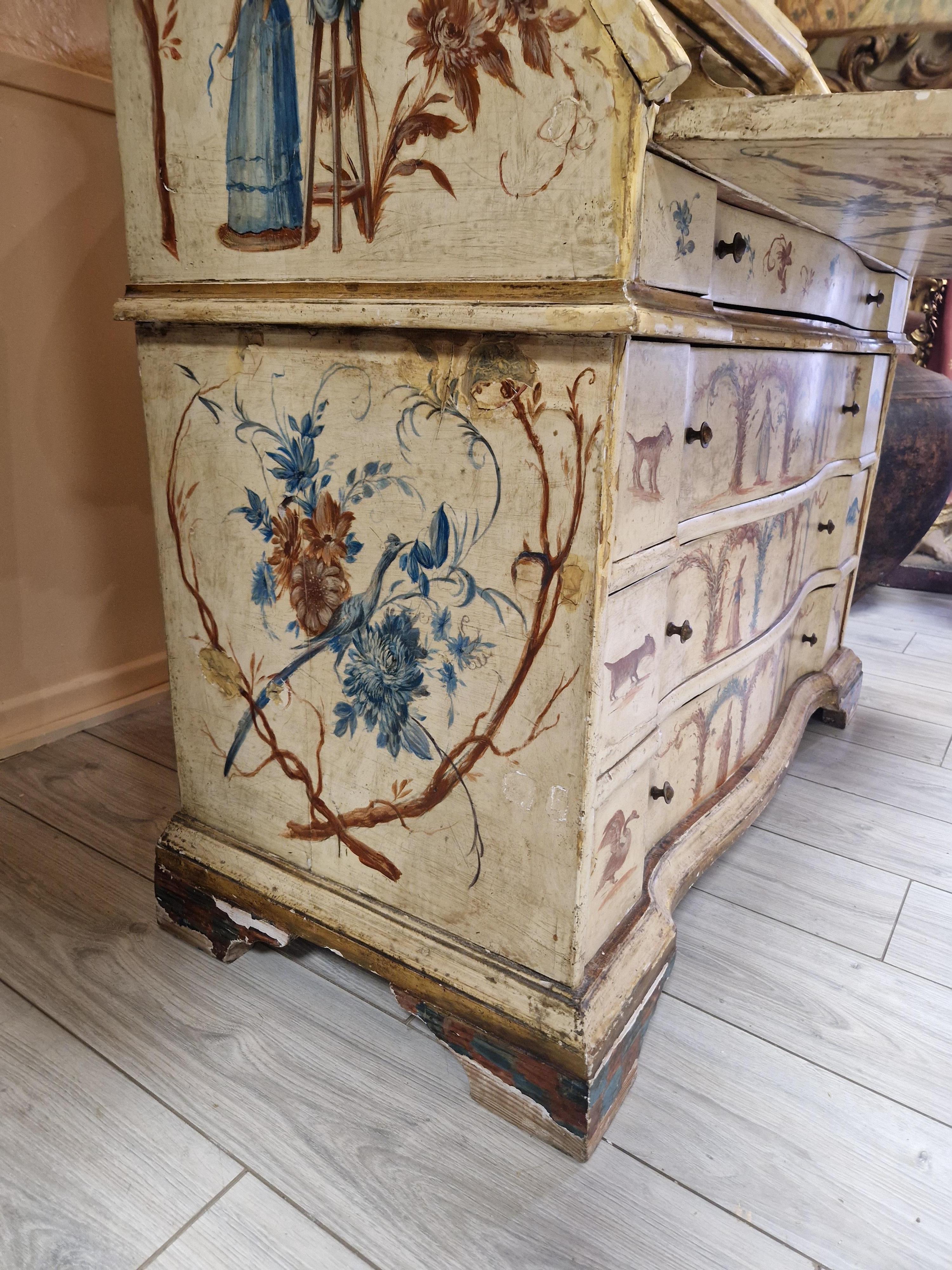Armario Secretaire Antique French Pintado a Mano 9