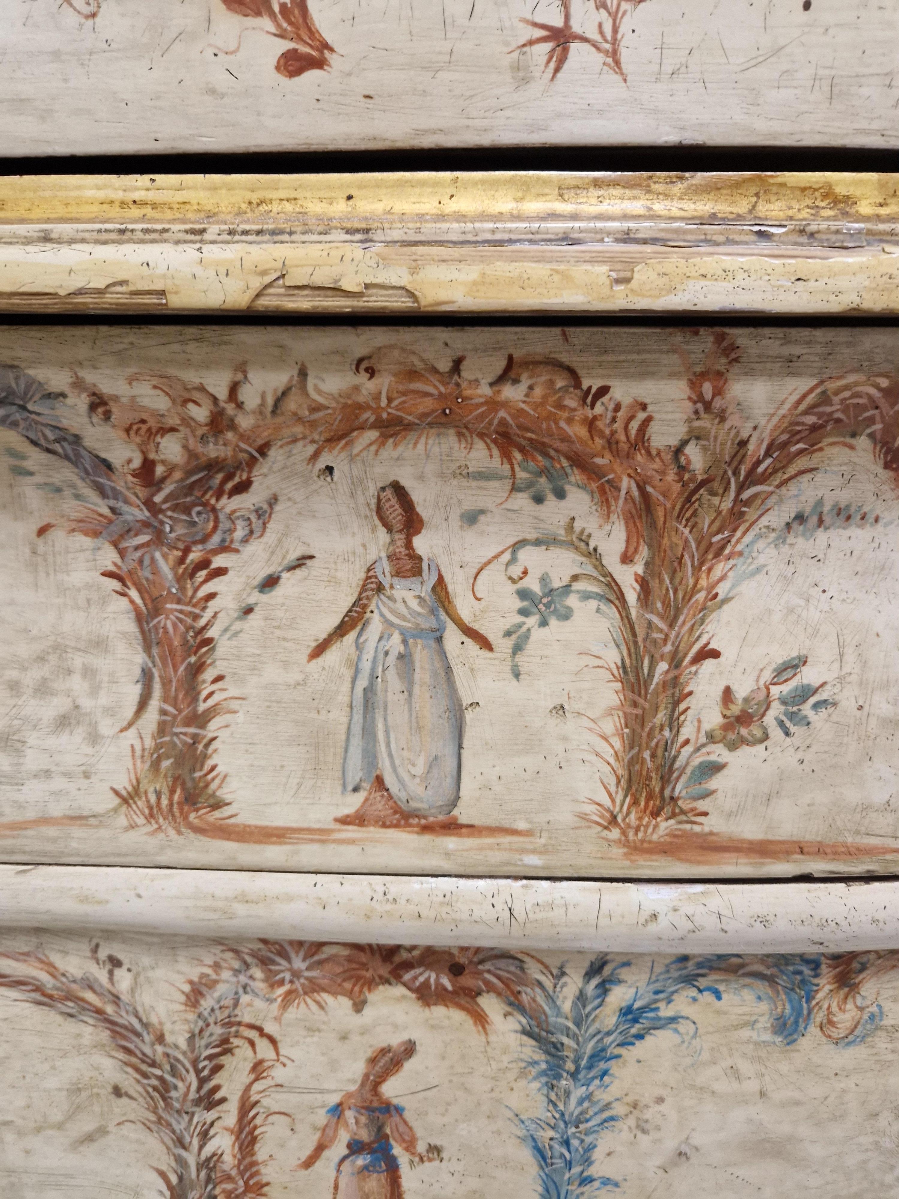 Armario Secretaire Antique French Pintado a Mano siglo XIX