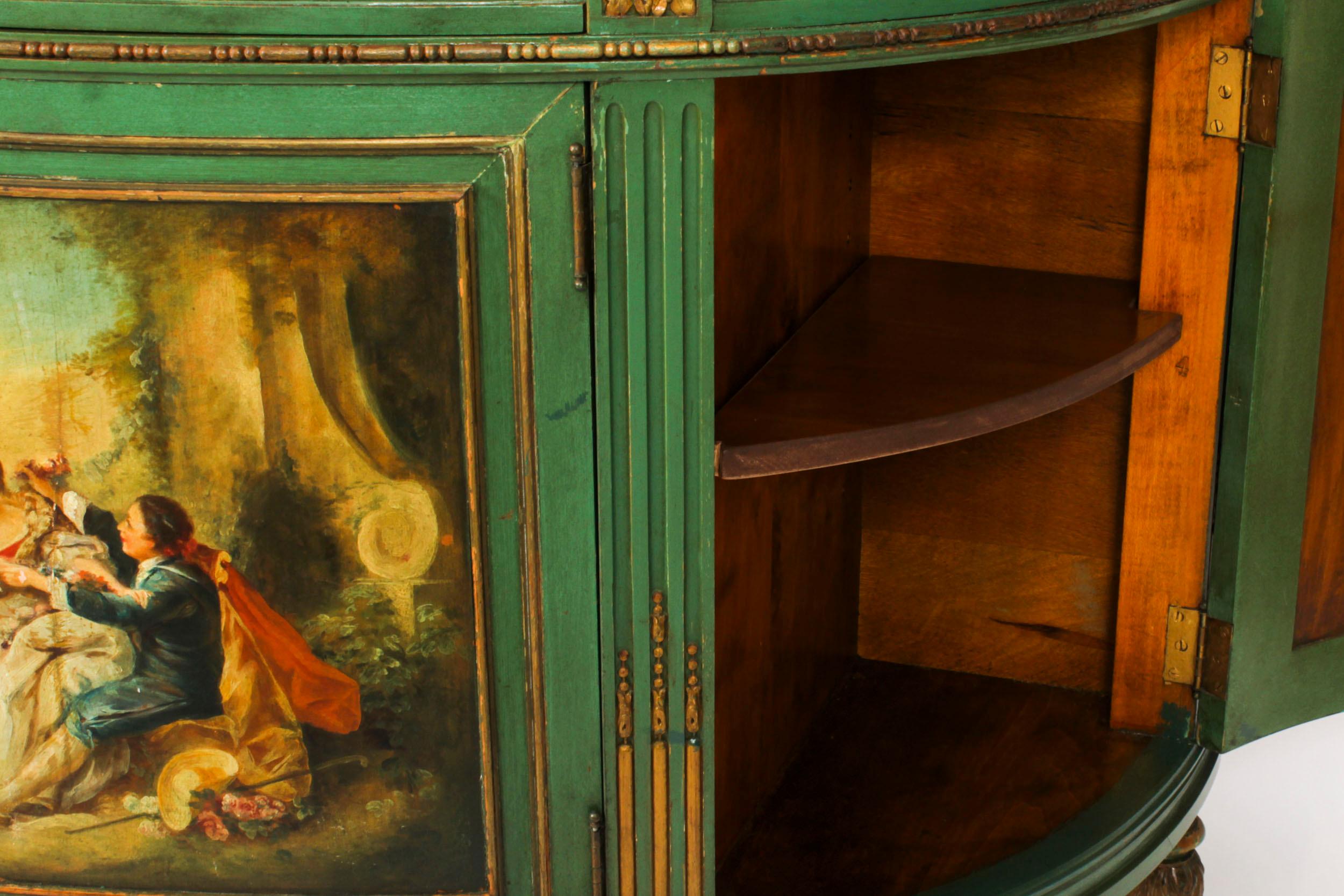 Ancienne commode Demi Lune peinte française du 20ème siècle en vente 5