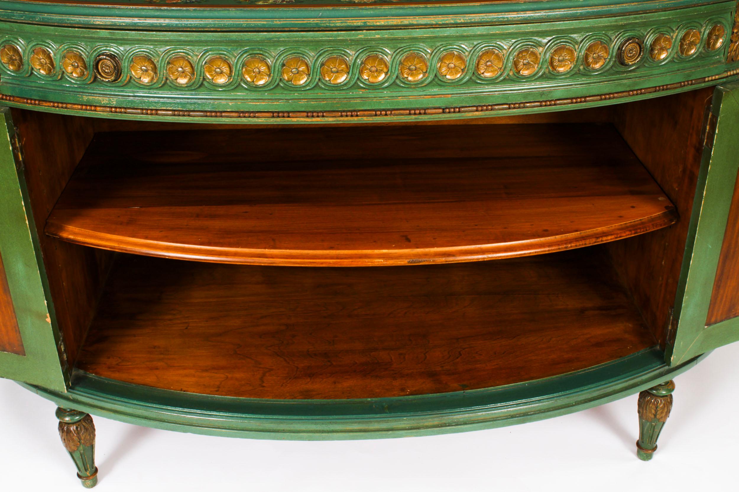 Ancienne commode Demi Lune peinte française du 20ème siècle en vente 3