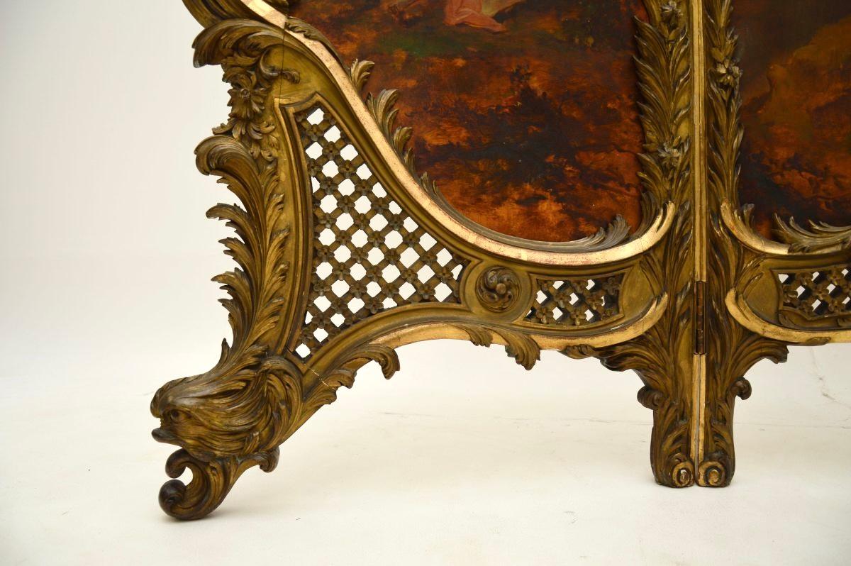 Antique French Gemalt Vergoldet Wood Screen im Angebot 8