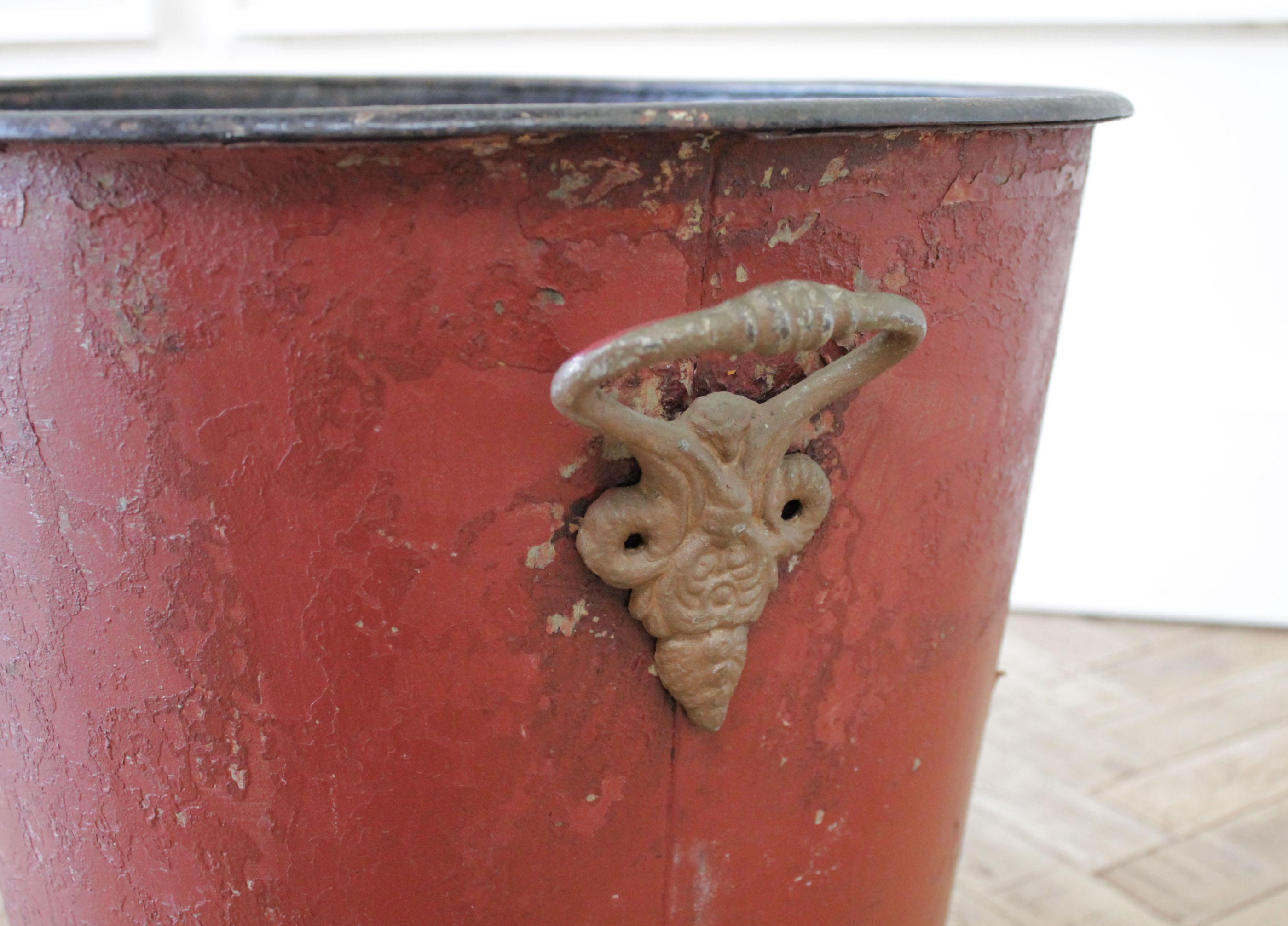 Antique French Painted Metal Planter 2