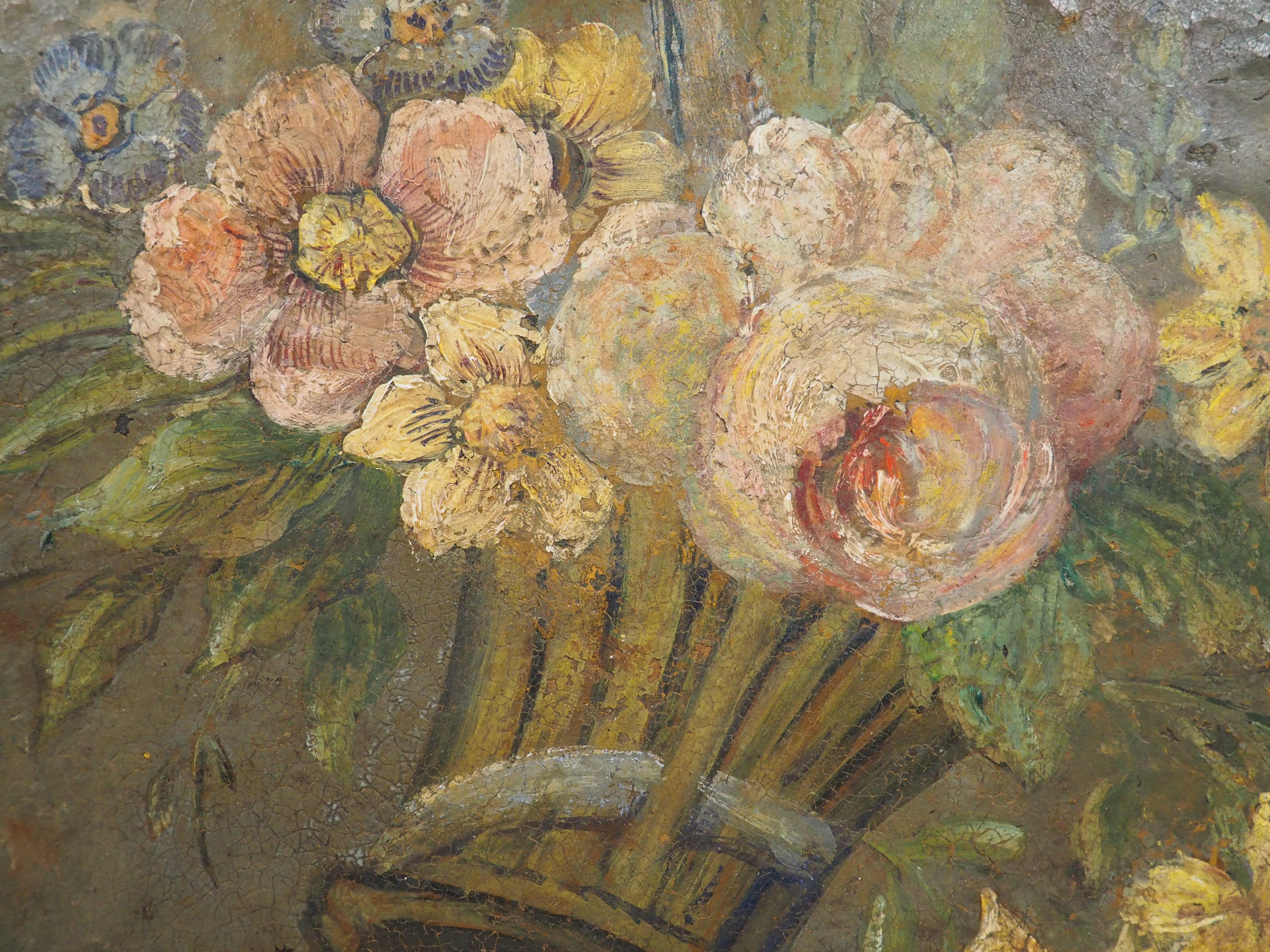 Antique French Gemaltes Serviertablett Napoleon III, CIRCA 1870 (Metall) im Angebot