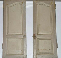 Antique French Painted Paneled Cupboard Doors