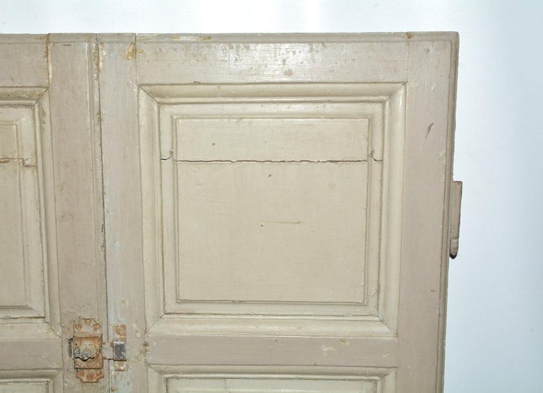 Antique French Painted Paneled Cupboard Doors For Sale at 1stDibs