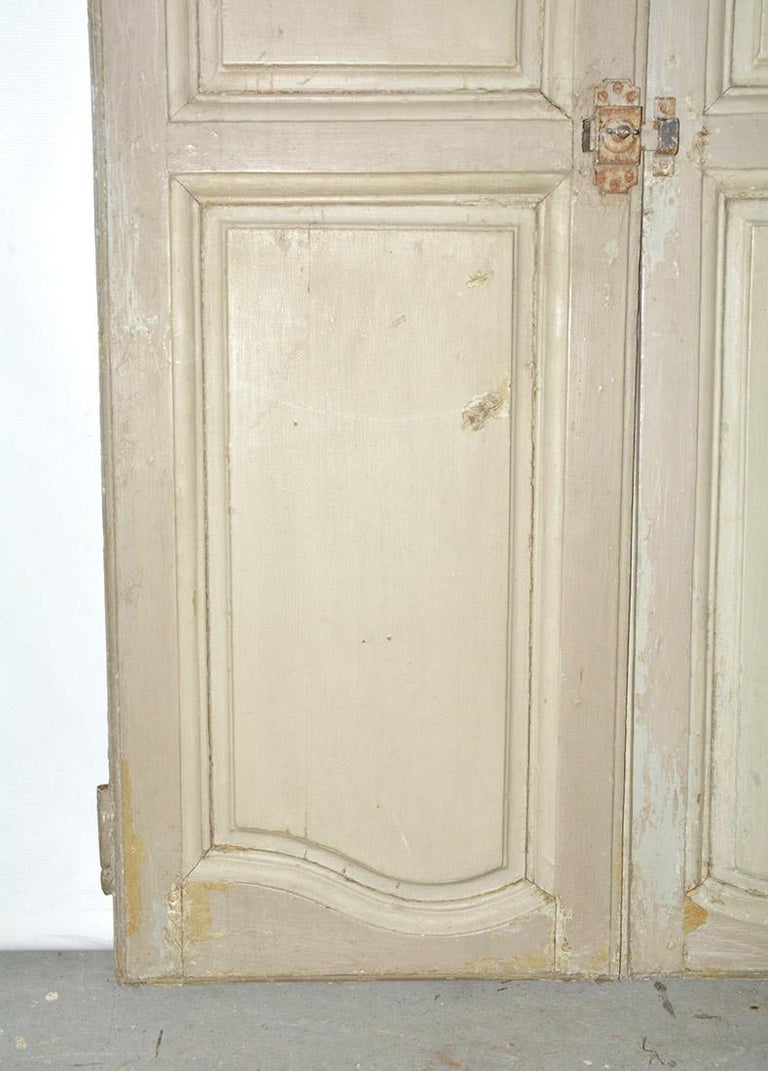 Antique French Painted Paneled Cupboard Doors For Sale at 1stDibs