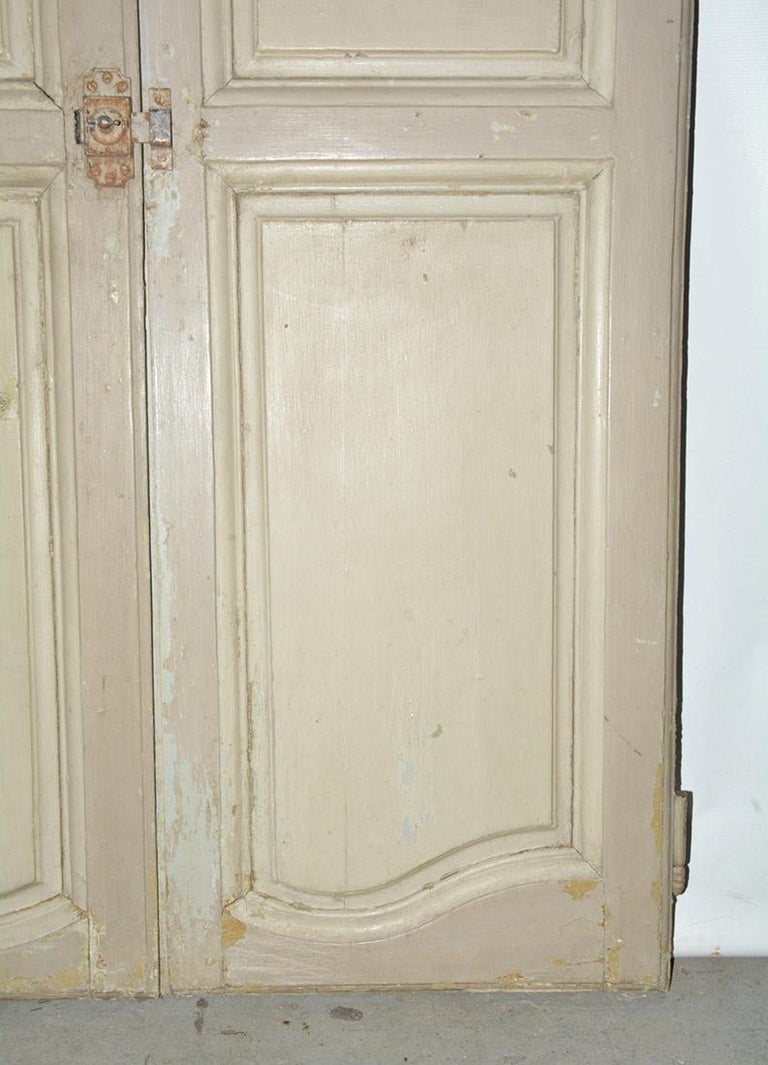 Antique French Painted Paneled Cupboard Doors For Sale at 1stDibs
