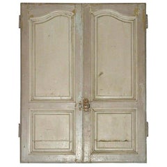 Antique French Painted Paneled Cupboard Doors
