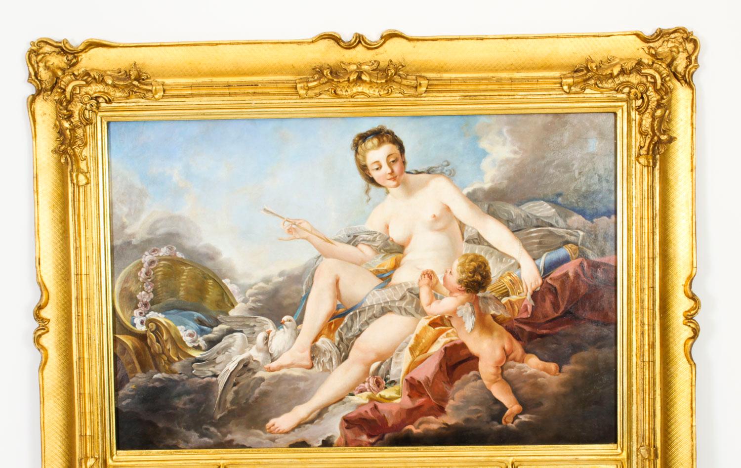 Antike Französisch gemalt & Paket vergoldet Trumeau Spiegel 19. Jahrhundert im Angebot 6