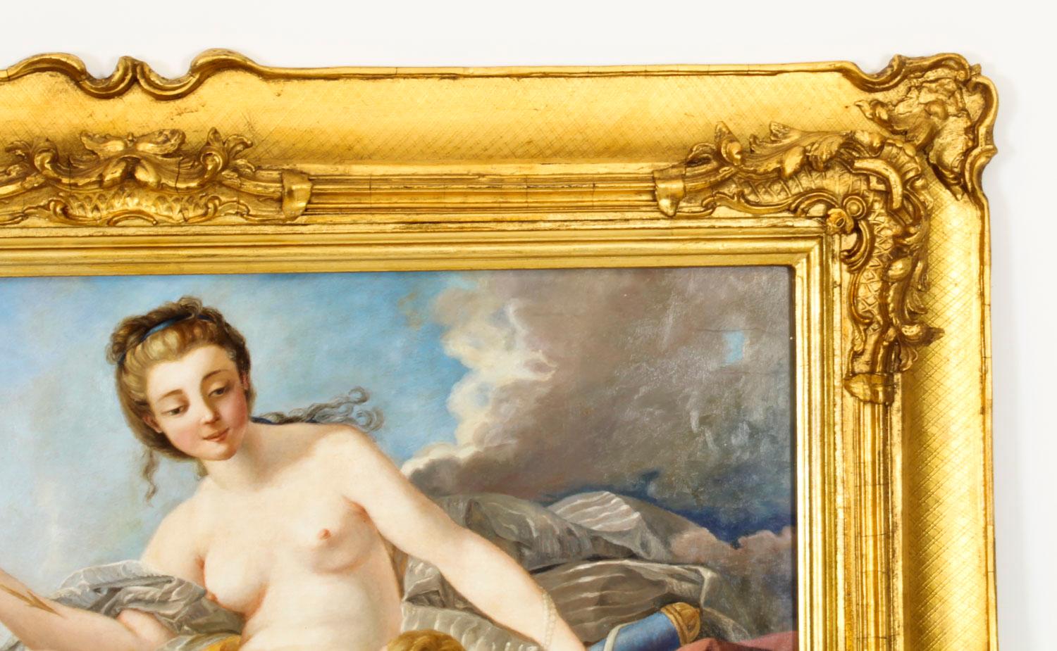Antike Französisch gemalt & Paket vergoldet Trumeau Spiegel 19. Jahrhundert im Angebot 2