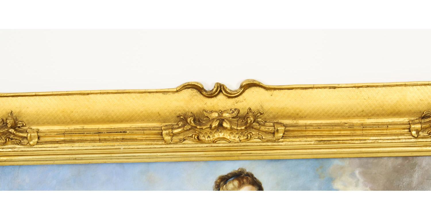 Antike Französisch gemalt & Paket vergoldet Trumeau Spiegel 19. Jahrhundert im Angebot 3