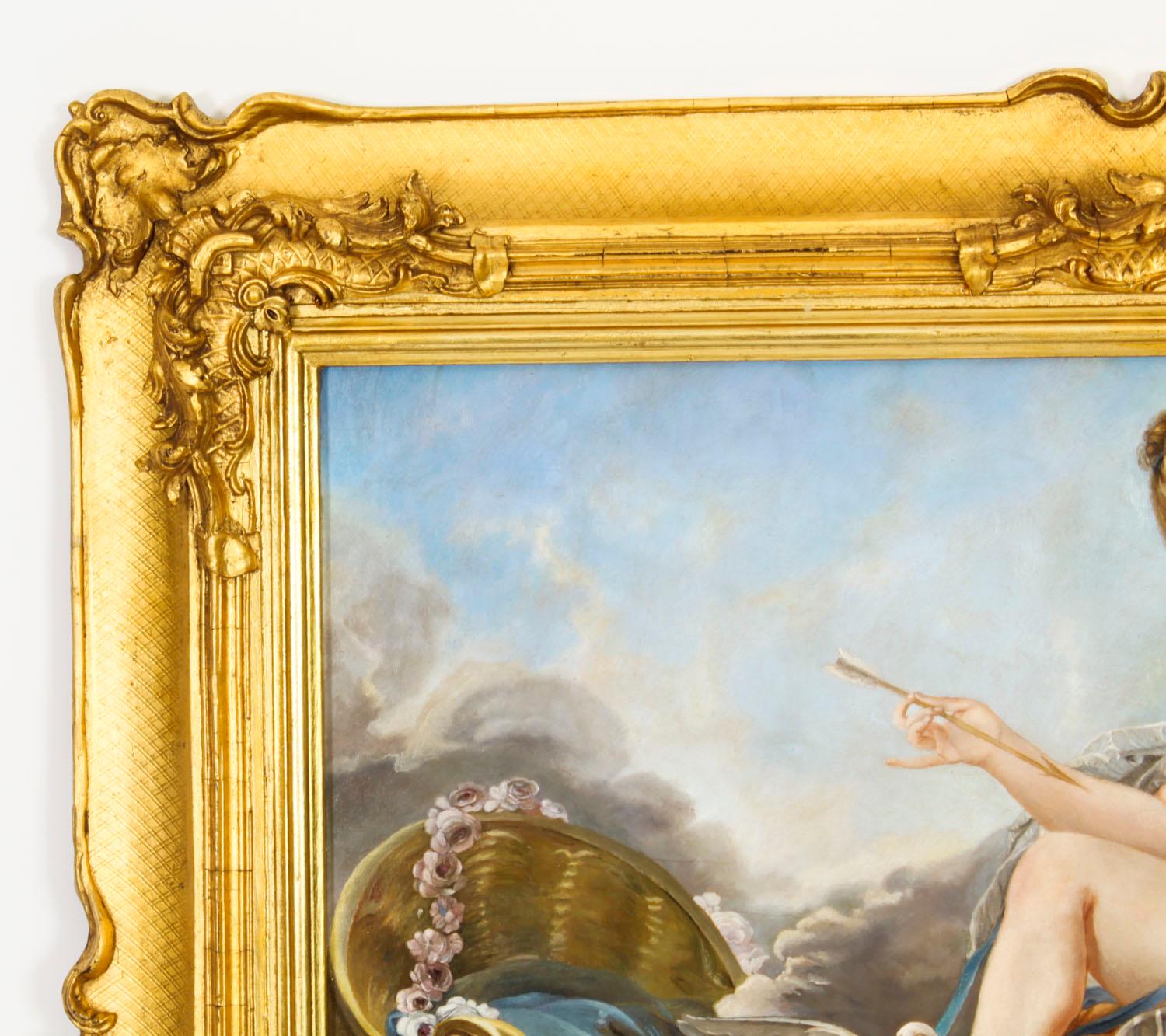 Antike Französisch gemalt & Paket vergoldet Trumeau Spiegel 19. Jahrhundert im Angebot 4