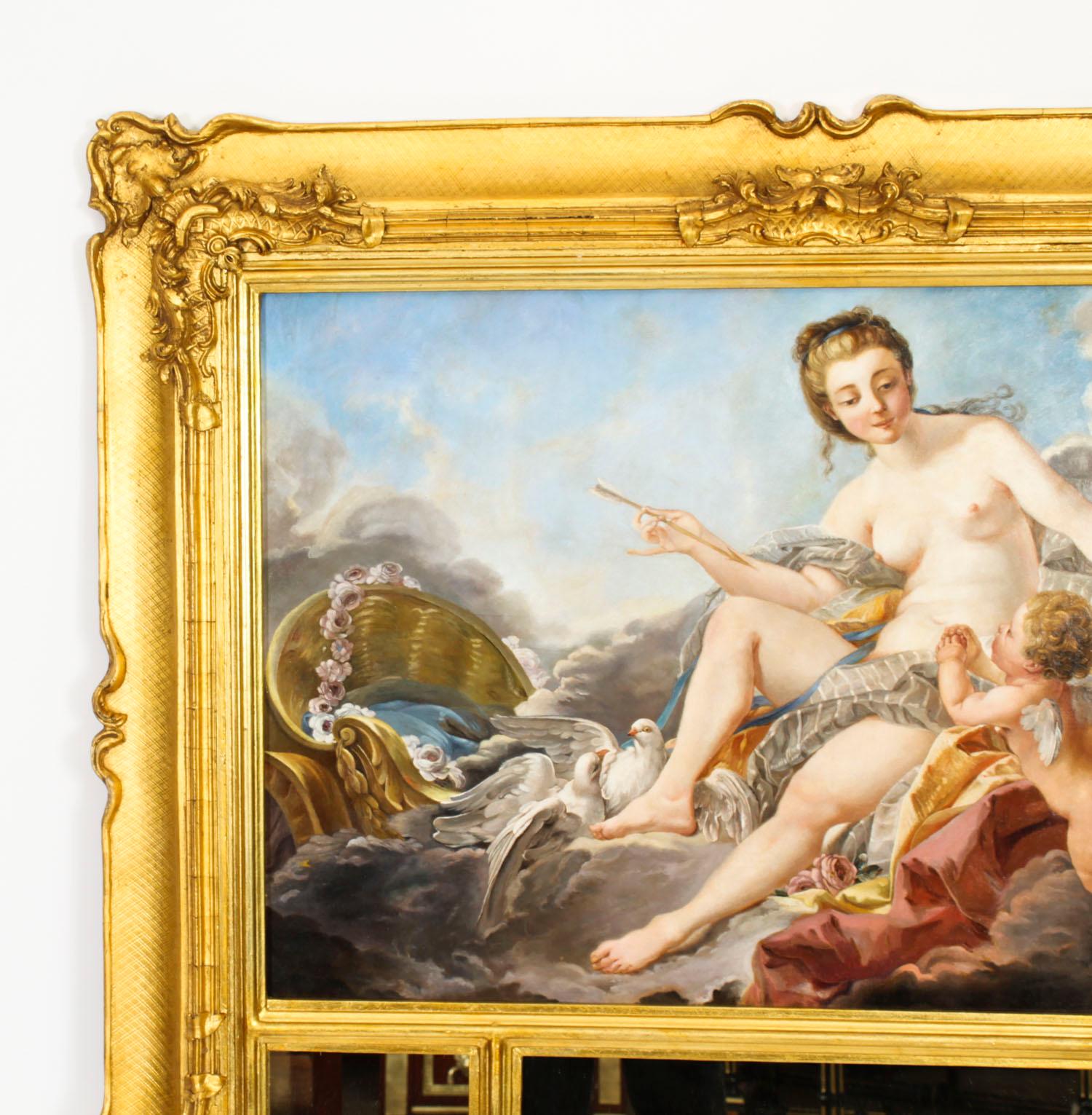 Antike Französisch gemalt & Paket vergoldet Trumeau Spiegel 19. Jahrhundert im Angebot 5