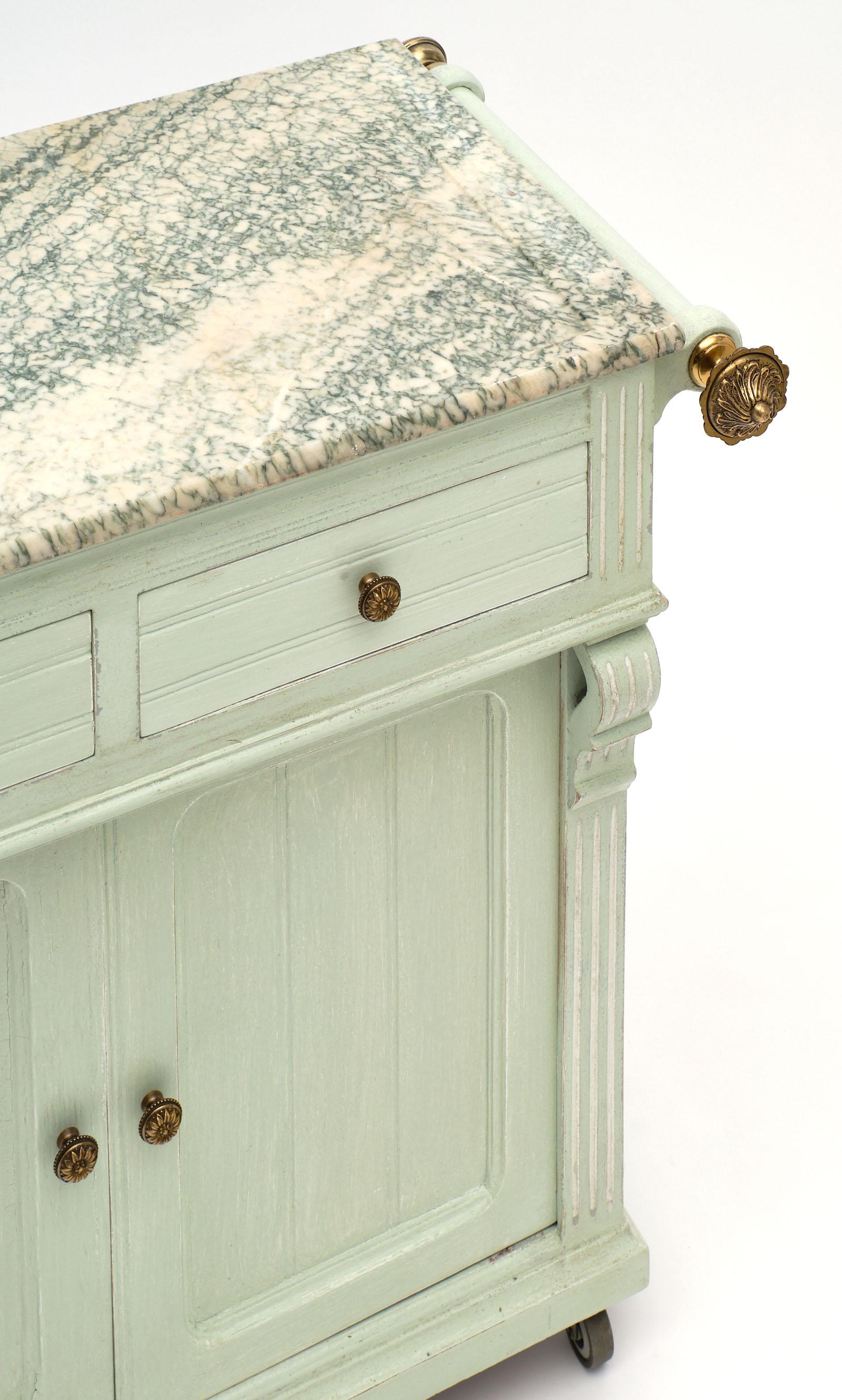 19th Century Antique French Painted Pastry Cabinet