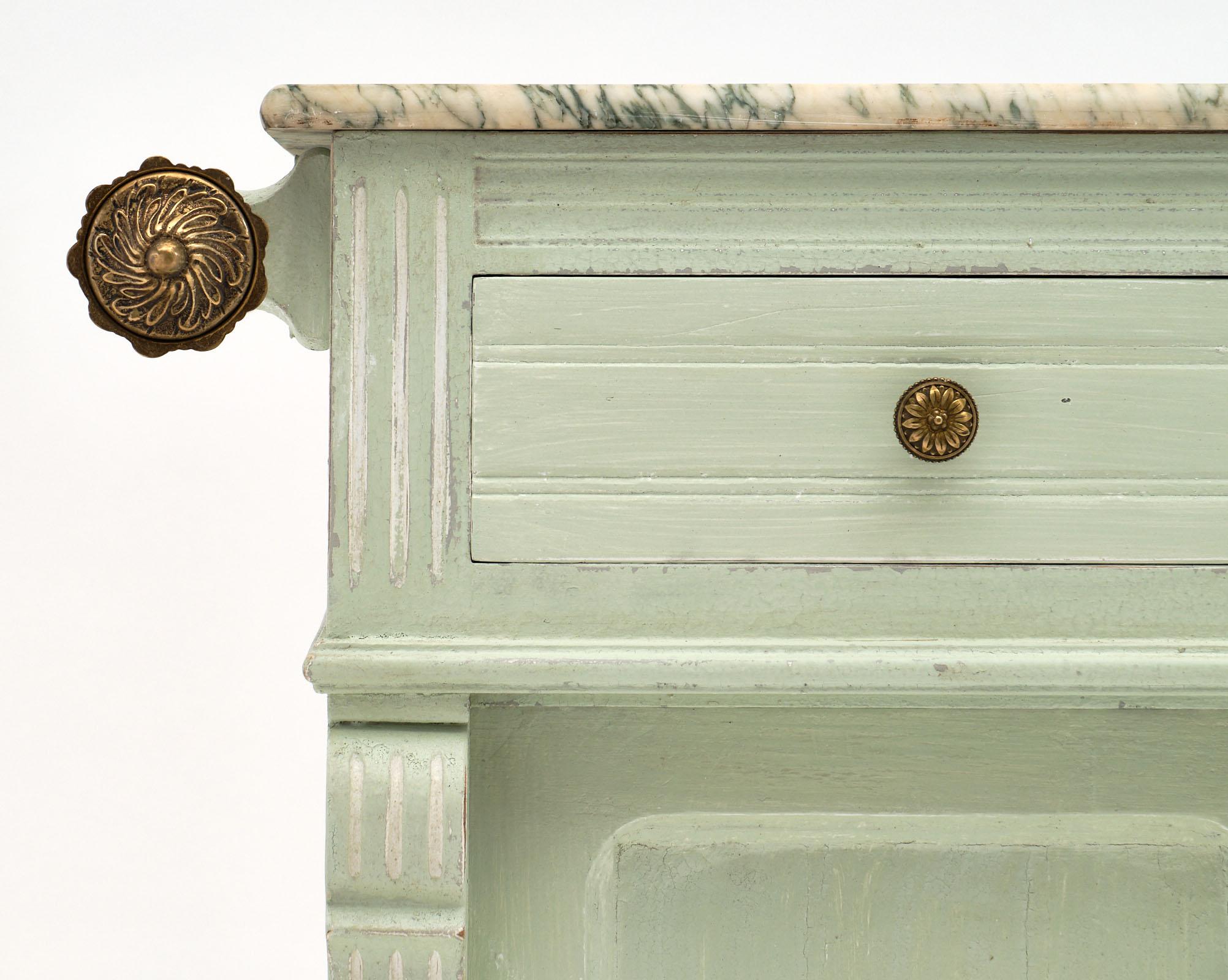 Bronze Antique French Painted Pastry Cabinet