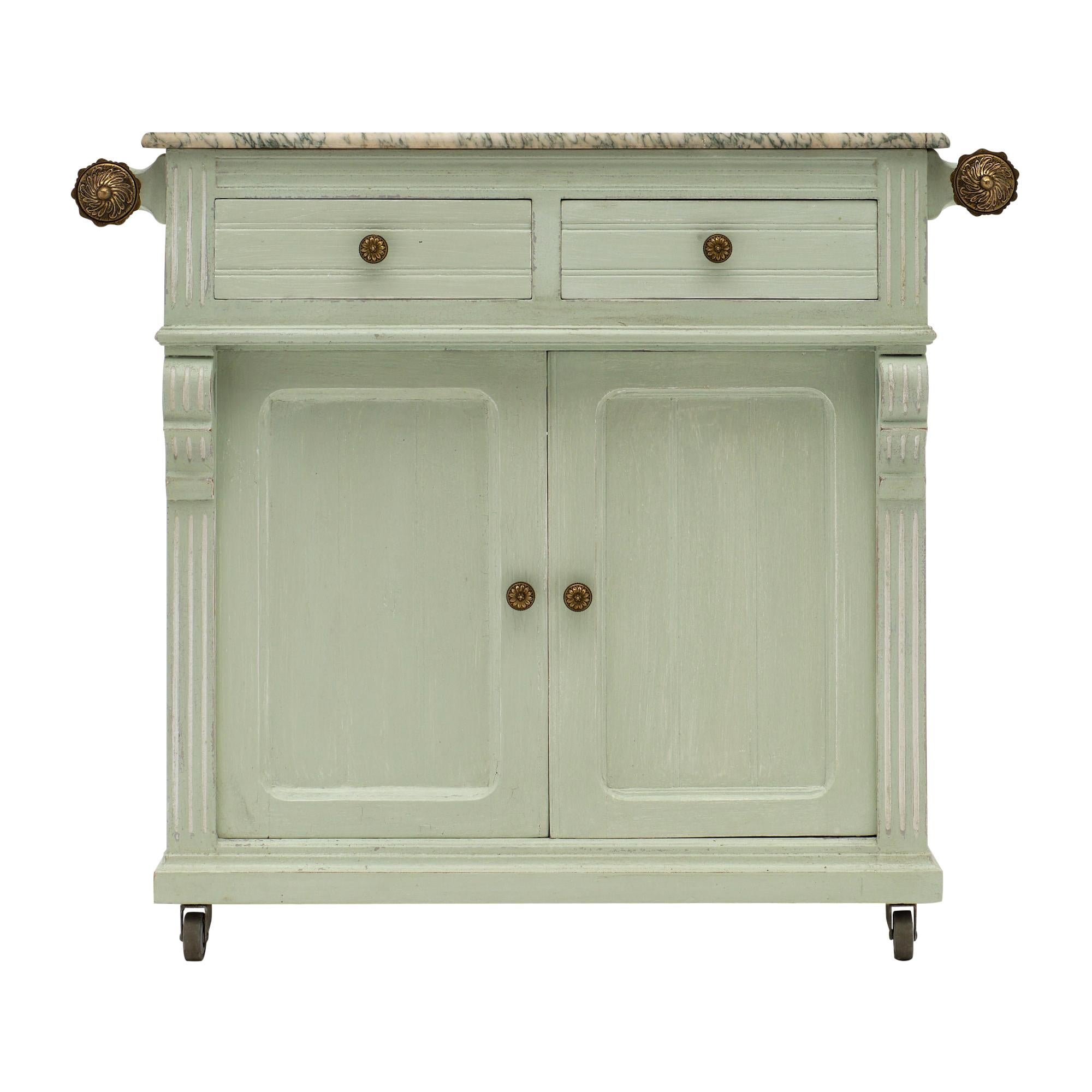 Antique French Painted Pastry Cabinet