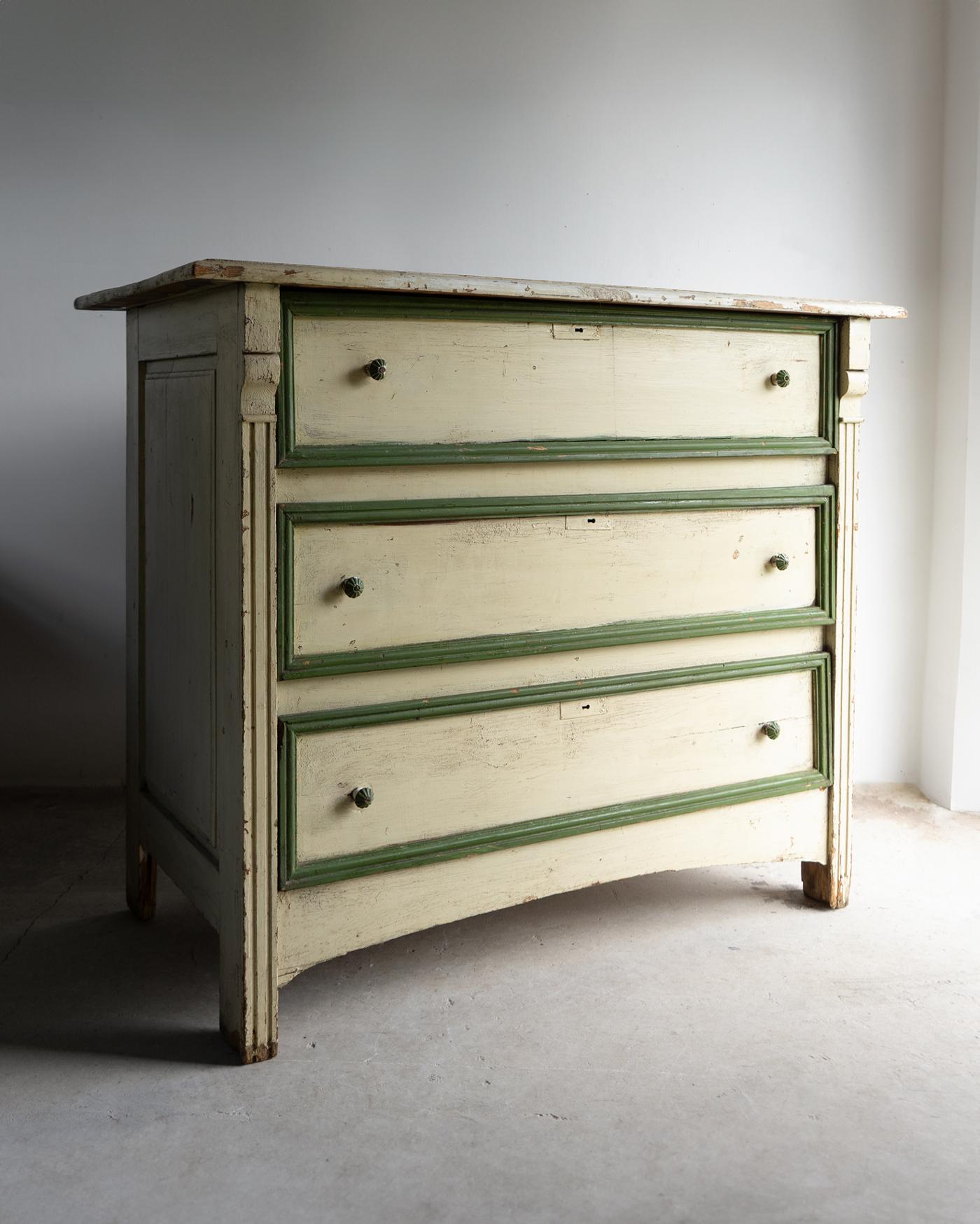 French Provincial Antique French Painted Pine Commode / Chest Of Drawers, 19th Century For Sale