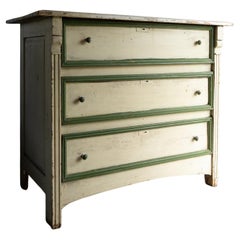 Antique French Painted Pine Commode / Chest Of Drawers, 19th Century