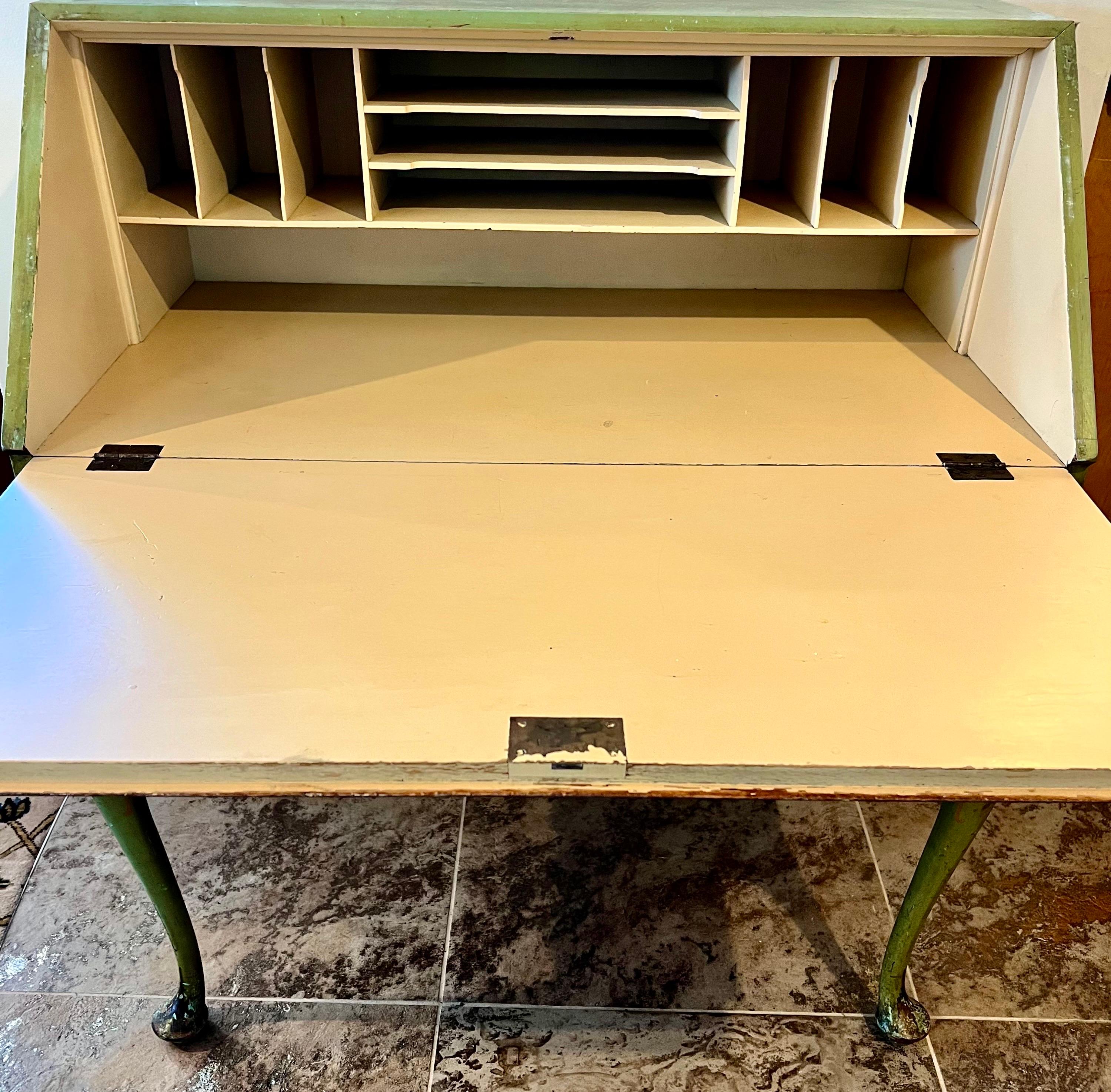 Antique French Painted Secretary Desk Display Cabinet 4