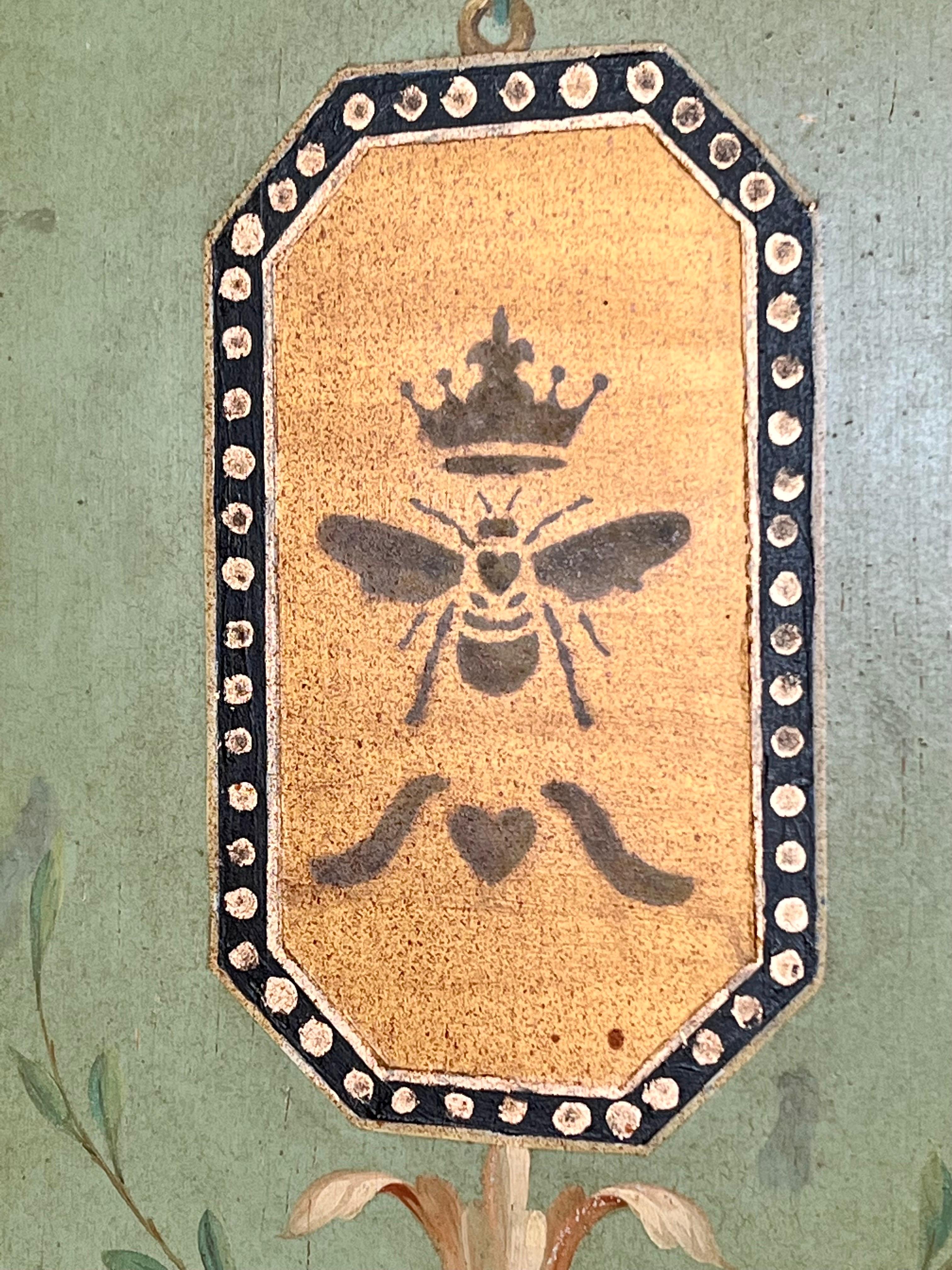 Antique French Painted Secretary Desk Display Cabinet In Good Condition In West Hartford, CT