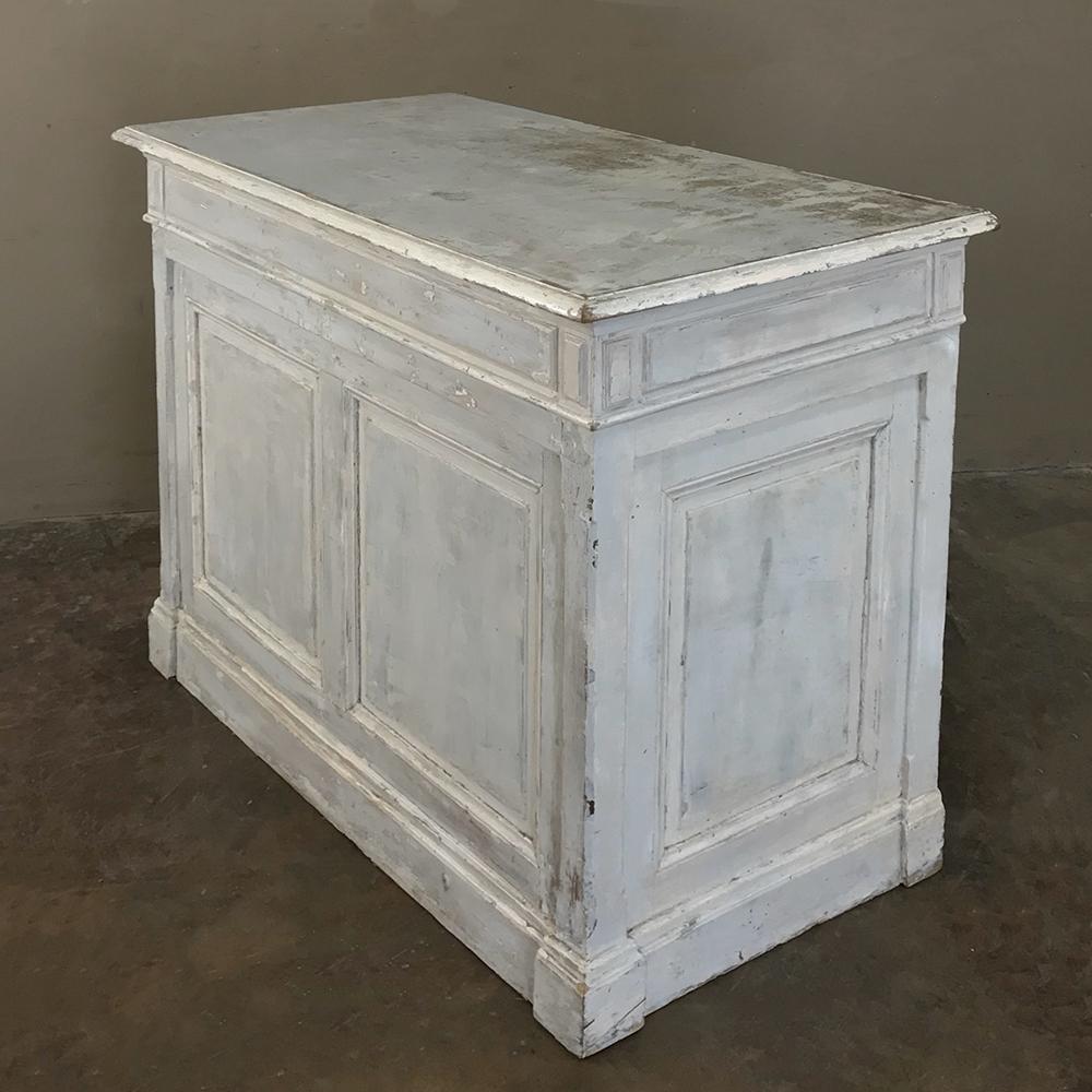 Antique French Painted Store Counter In Good Condition In Dallas, TX