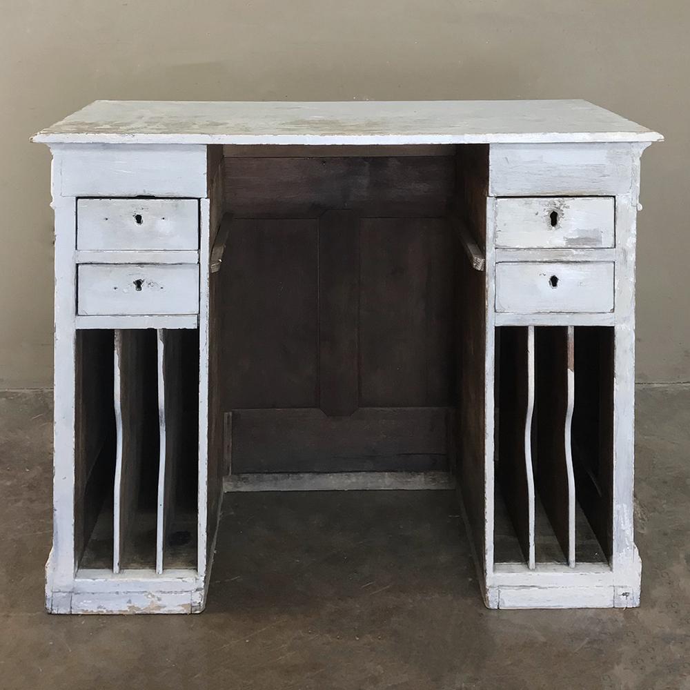 Oak Antique French Painted Store Counter