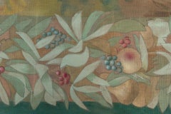 Antique French Painted Tapestry, Aubusson Style, Late 19th Century