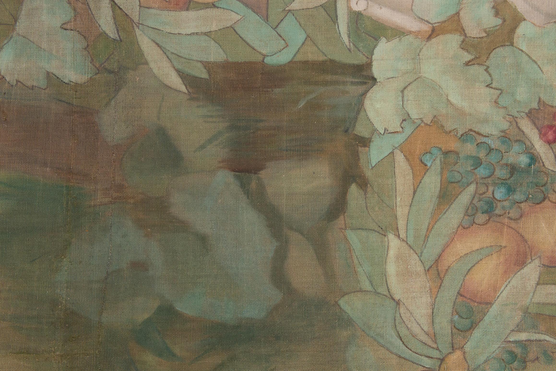 Antiker französischer bemalter Wandteppich (19. Jahrhundert) im Angebot
