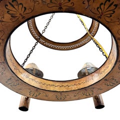 Antique French Painted Tole Chandelier