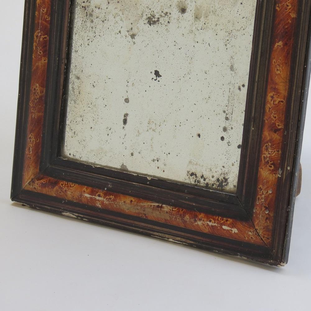 Wonderful antique wall mirror. The frame is made from wood, with Jesso and pigment paint finish. Wooden backboards. Heavily distressed glass mirror plate, small amount of distressing to the mirror. Originates from France and dates from the late 19th