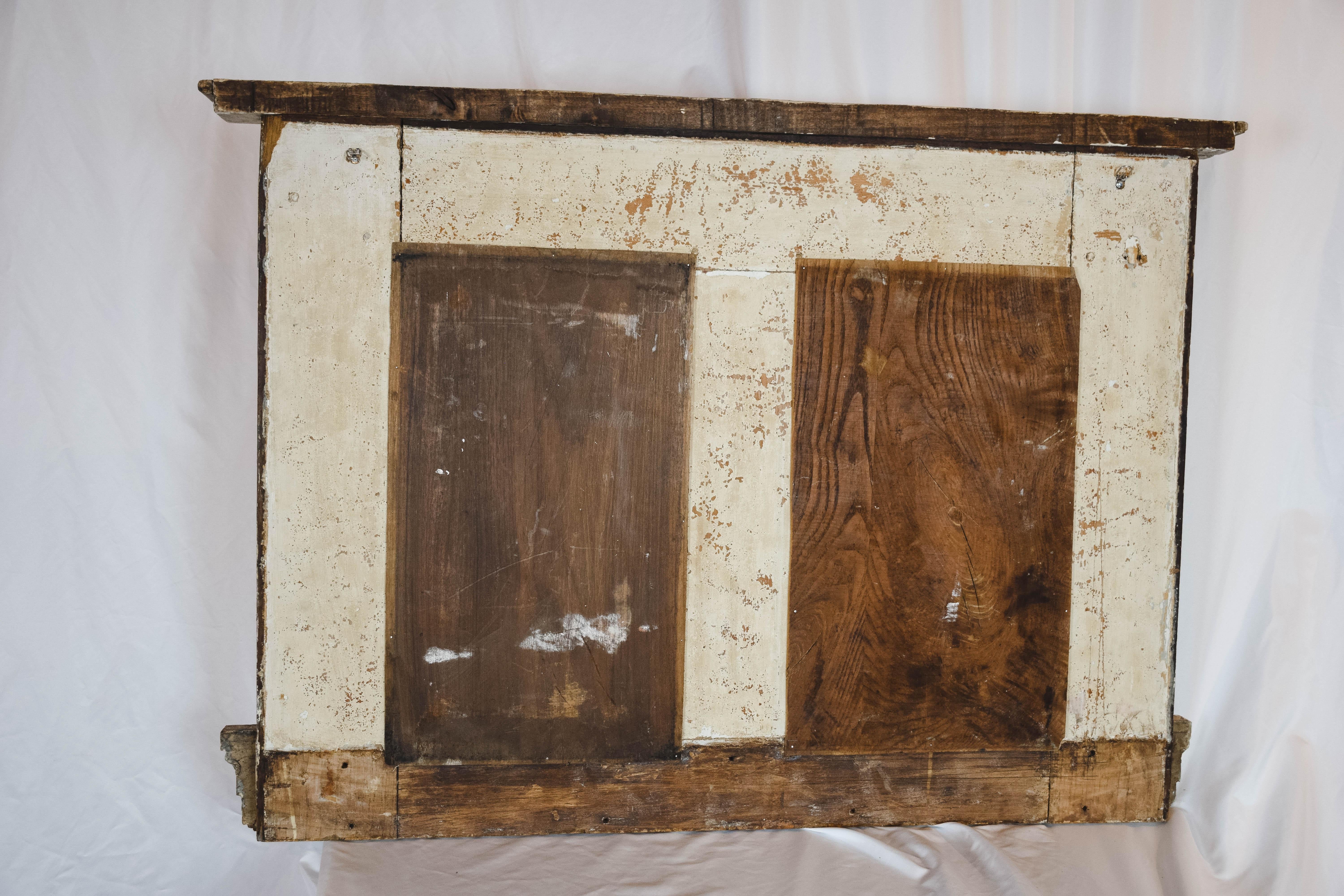 Antique French Painted Wood Frame/Mirror with Gilding 5