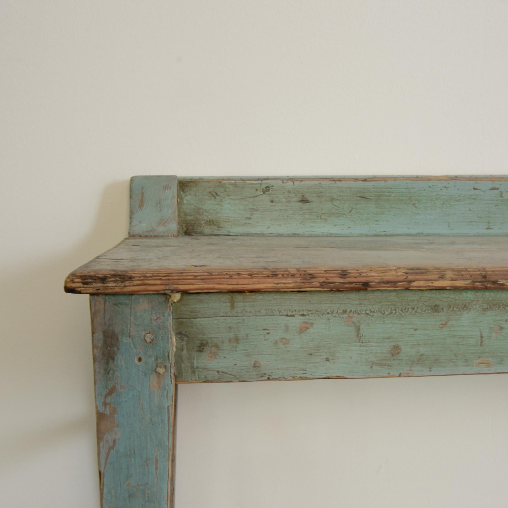 Antique French Painted Wooden Bench In Good Condition In High Point, NC