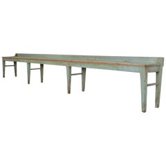 Antique French Painted Wooden Bench