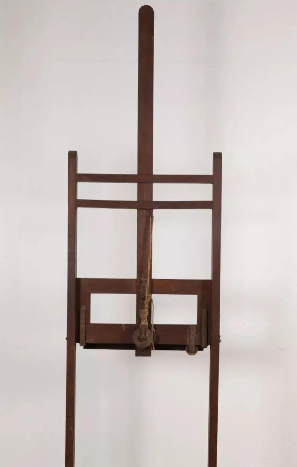 Antique French Painting Easel with Rack by Bonhomme Paris For Sale 4