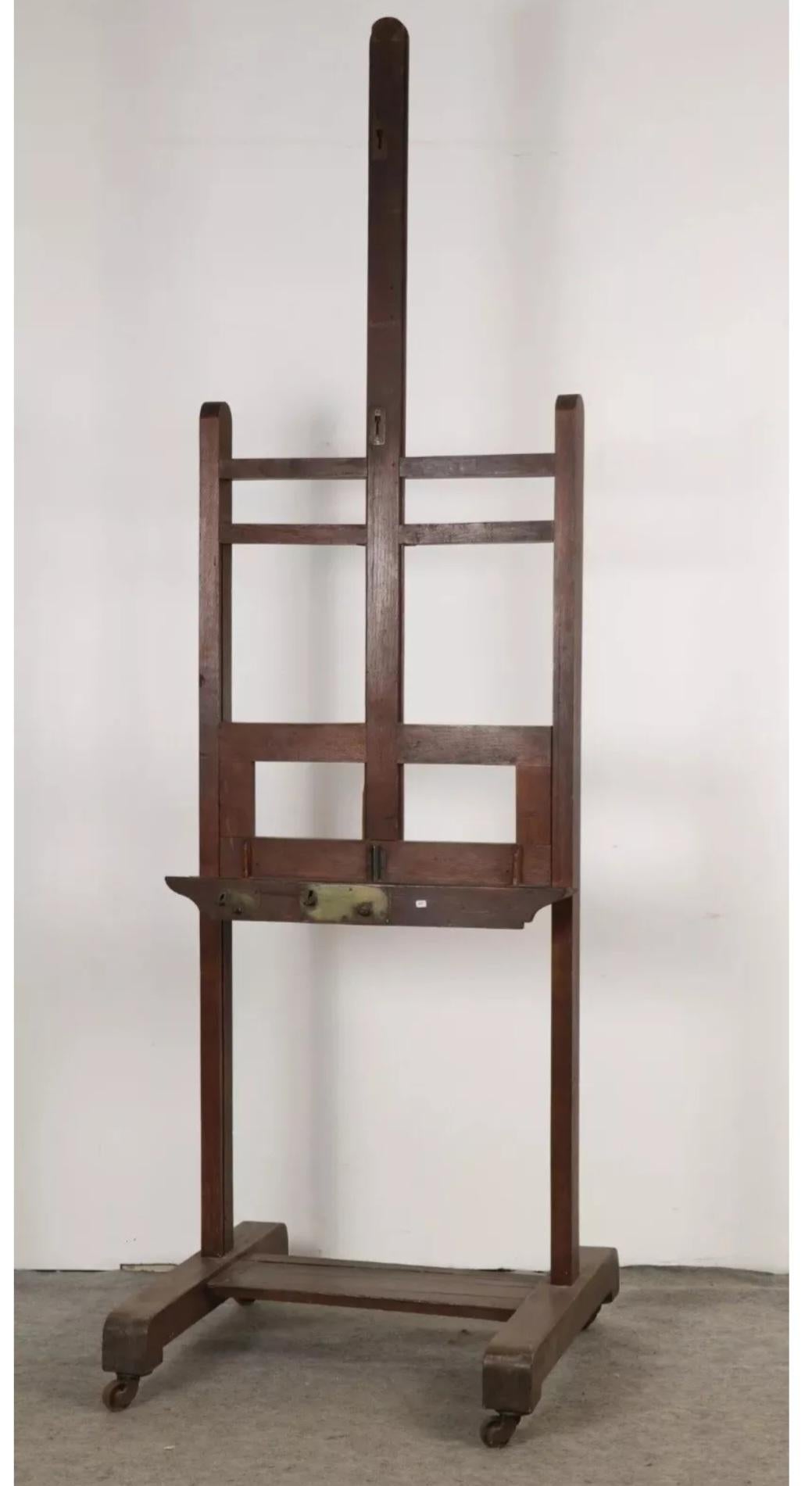 19th Century Antique French Painting Easel with Rack by Bonhomme Paris For Sale