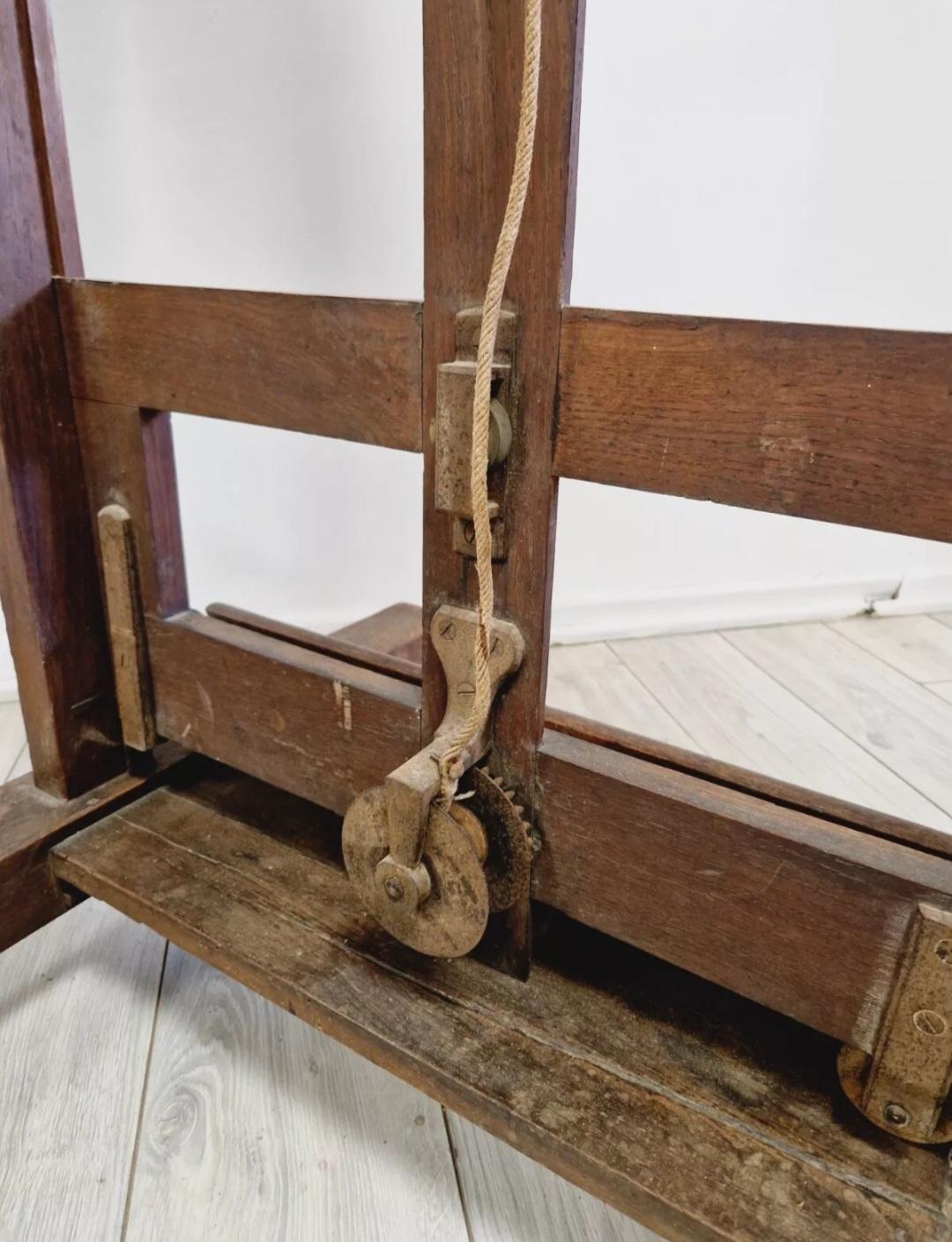 Antique French Painting Easel with Rack by Bonhomme Paris For Sale 3