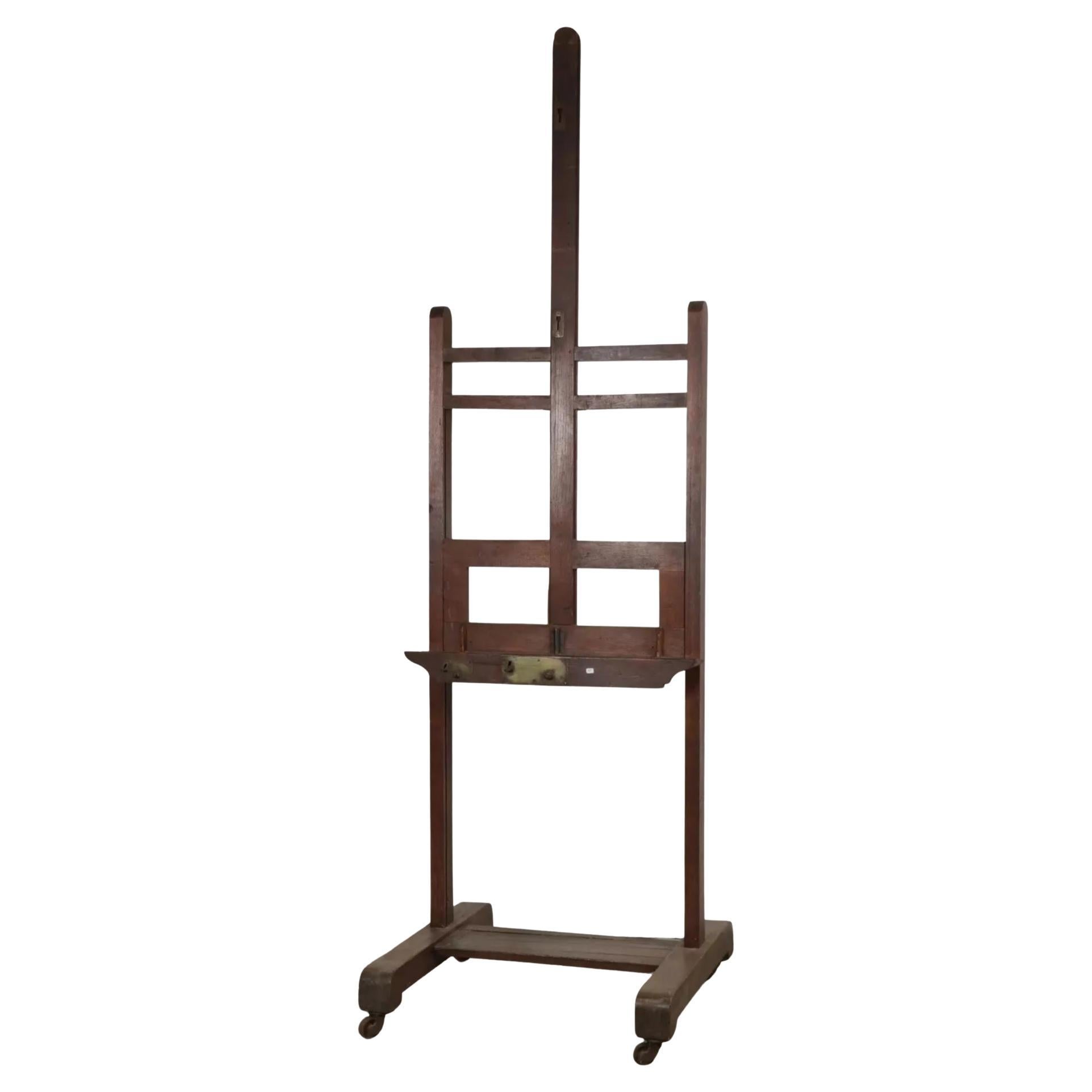 Antique French Painting Easel with Rack by Bonhomme Paris