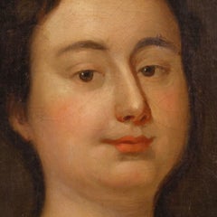 Antique French Painting Portrait of a Woman from the 19th Century