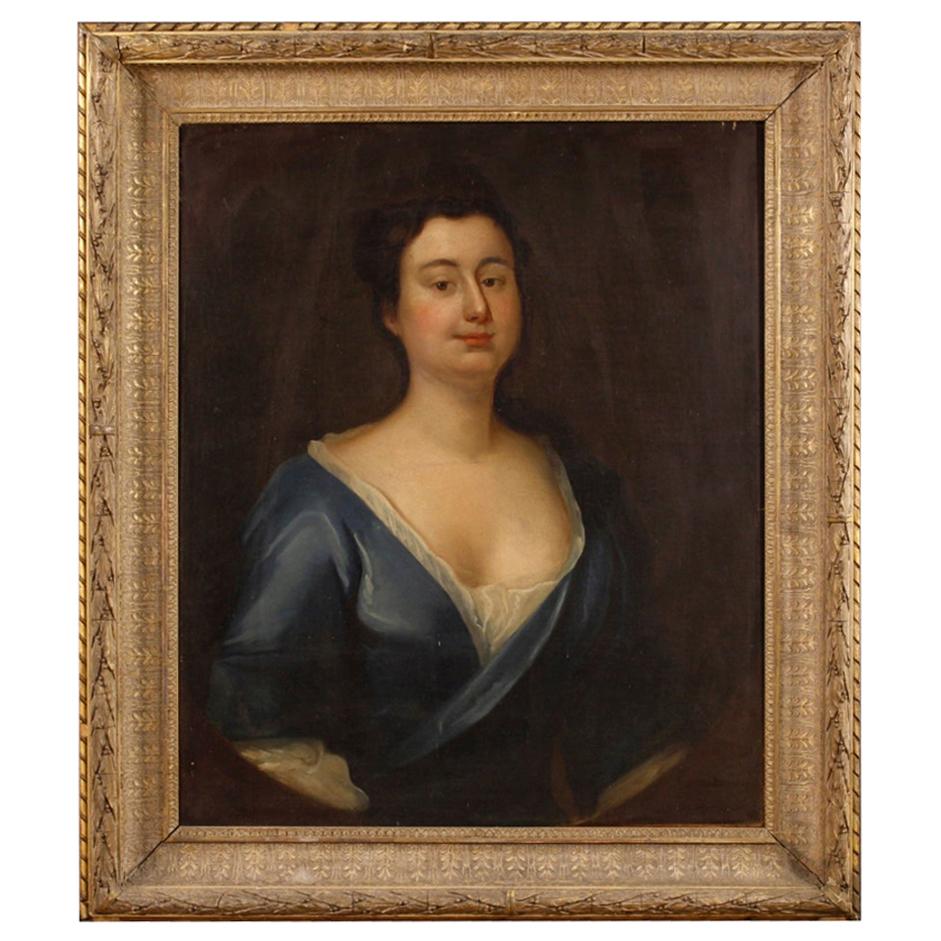 Antique French Painting Portrait of a Woman from the 19th Century For Sale